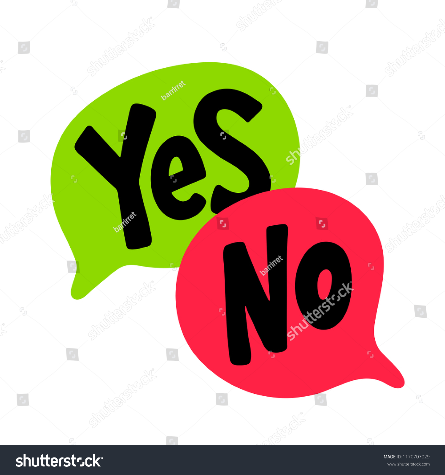 Yes No Word Text On Talk Stock Vector (Royalty Free) 1170707029 ...