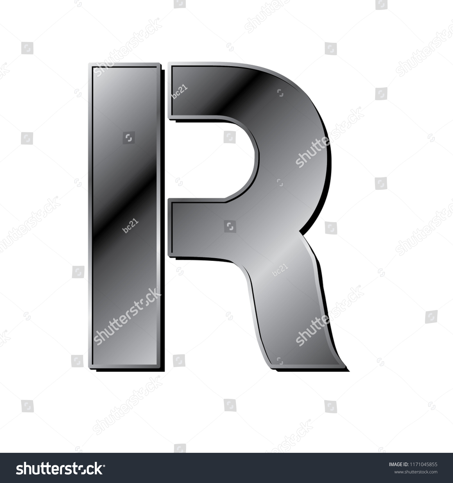 Industrial Silver Letter R Stock Vector (Royalty Free) 1171045855 ...