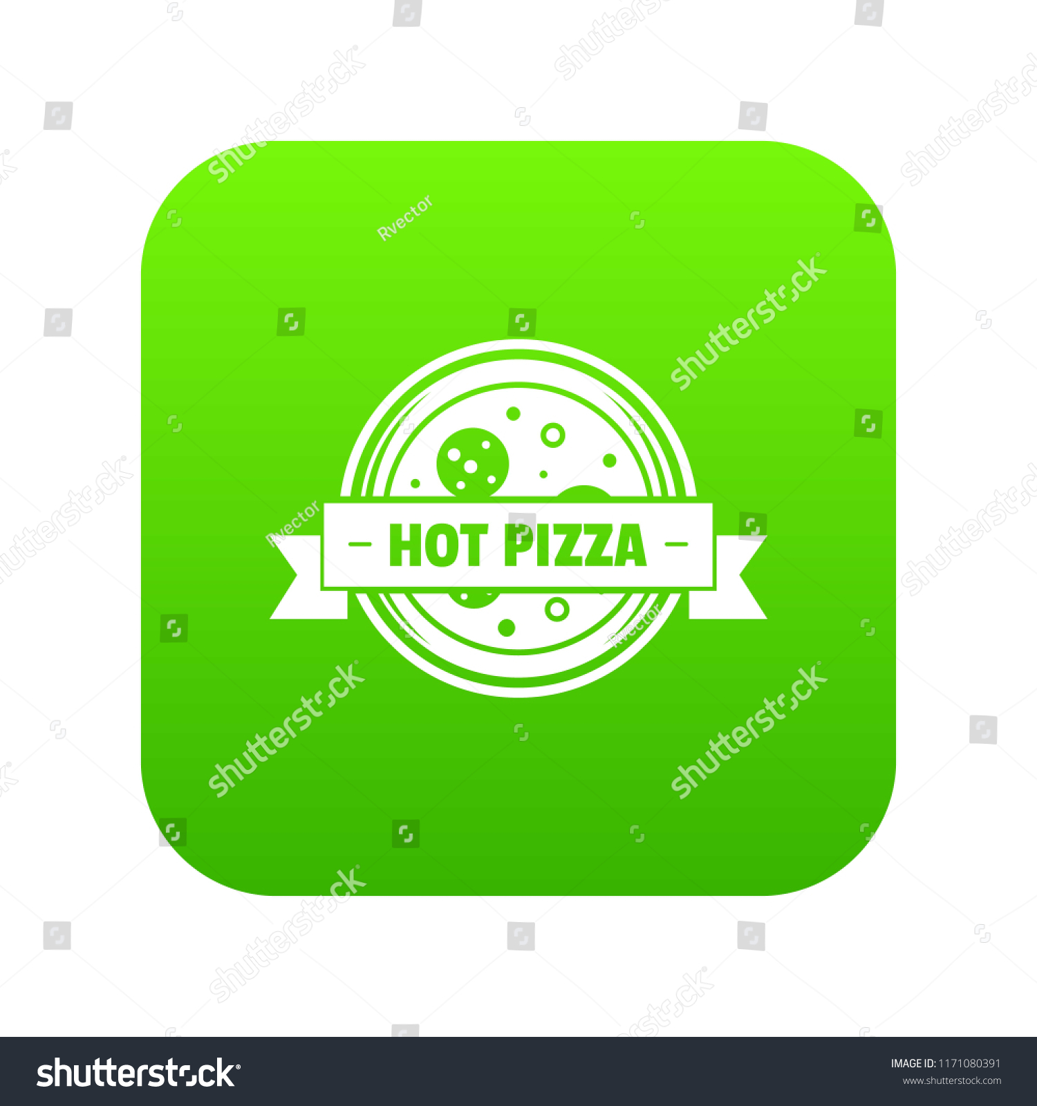 Pizza Menu Icon Green Vector Isolated Stock Vector Royalty Free