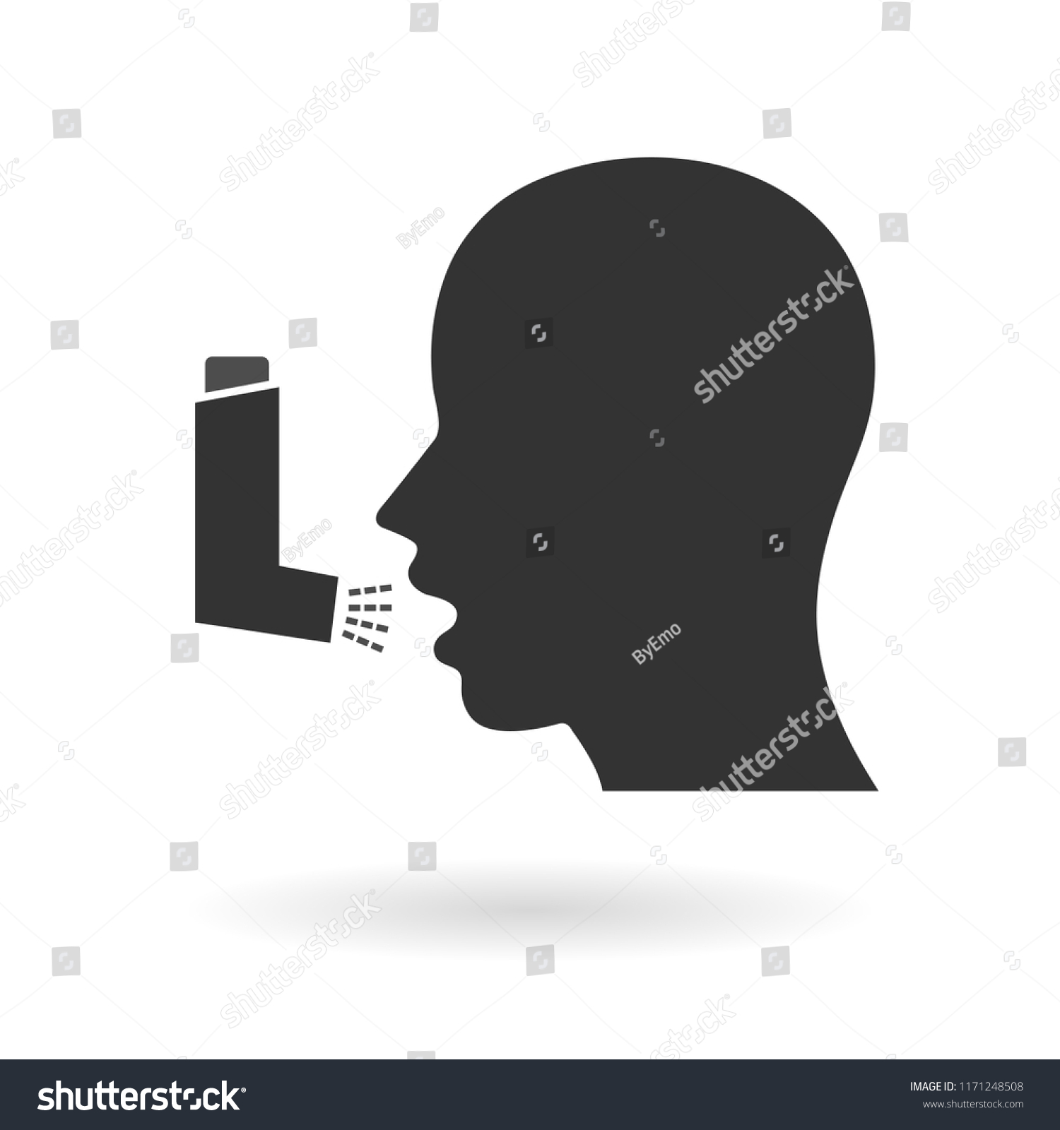 Head Open Mouth Inhaler Spray Icon Stock Vector (Royalty Free ...