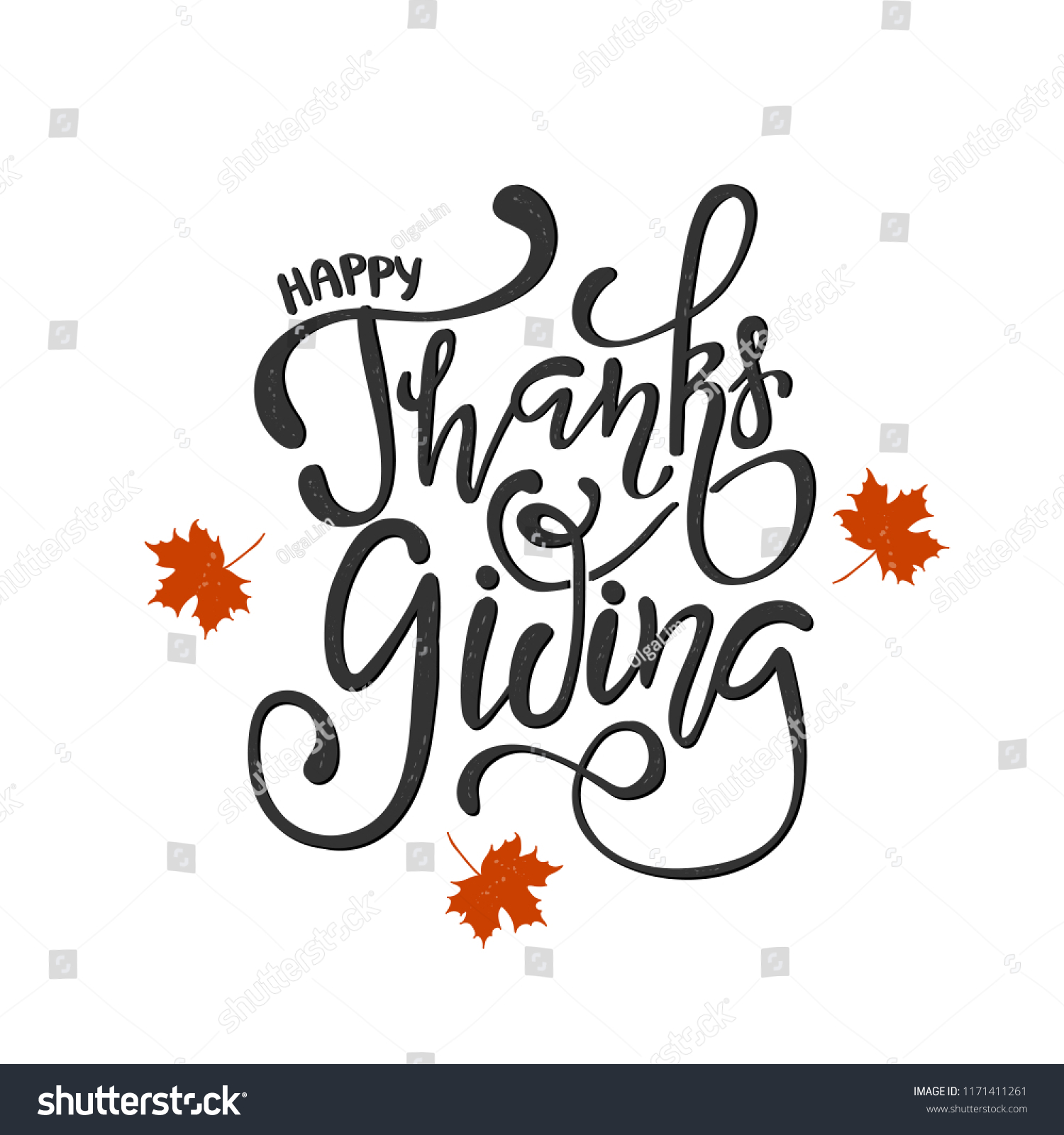 Vector Illustration Happy Thanksgiving Day Typography Stock Vector ...