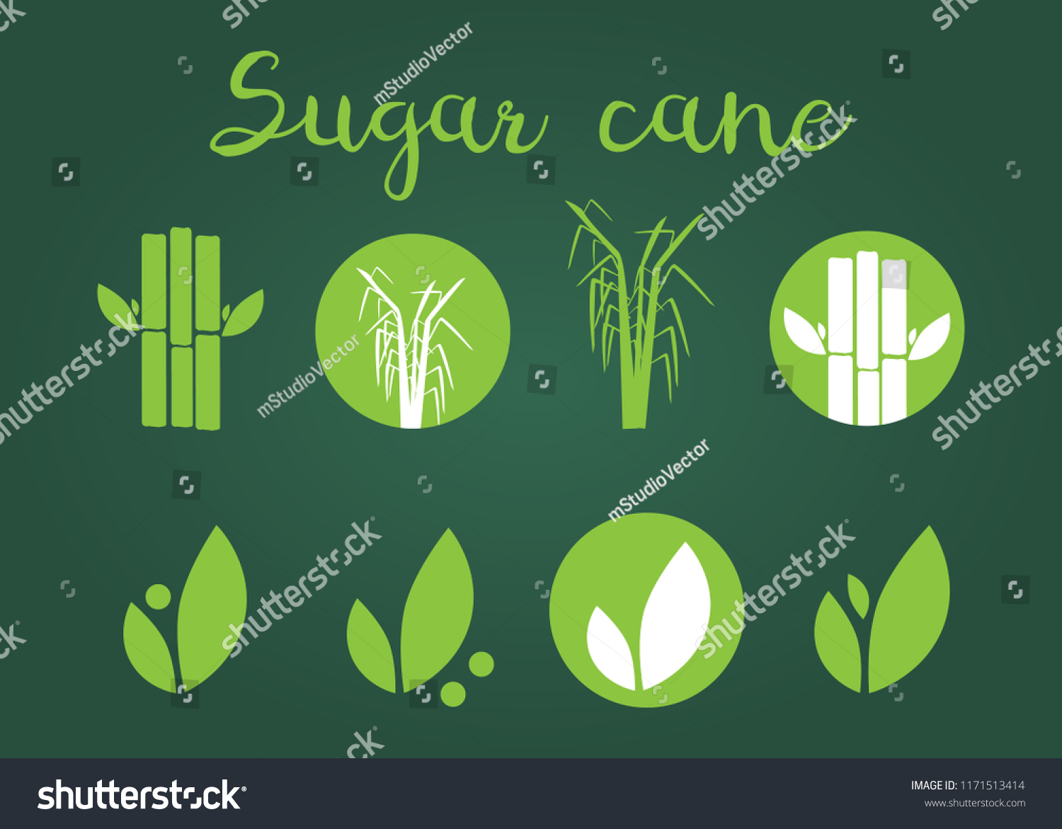 Sugar Cane Silhouettes Icons Sugar Cane Stock Vector Royalty Free 1171513414 Shutterstock 