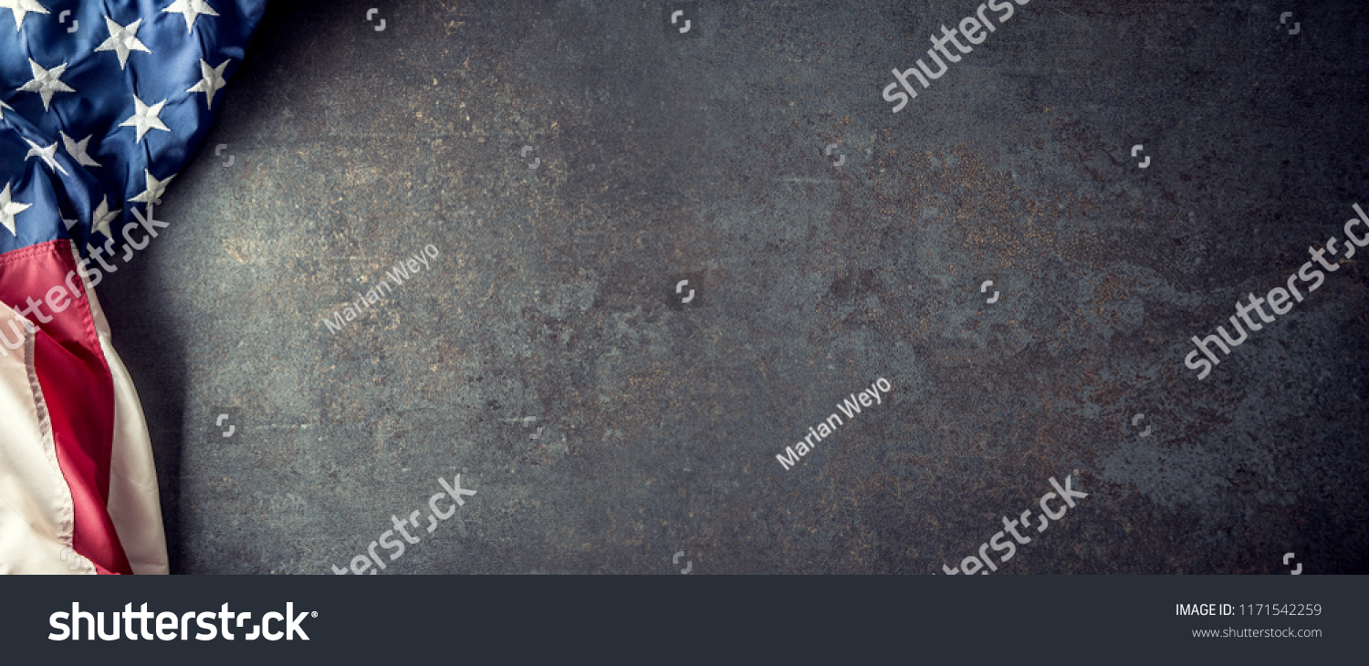 American Flag On Dark Concrete Free Stock Photo 1171542259 | Shutterstock