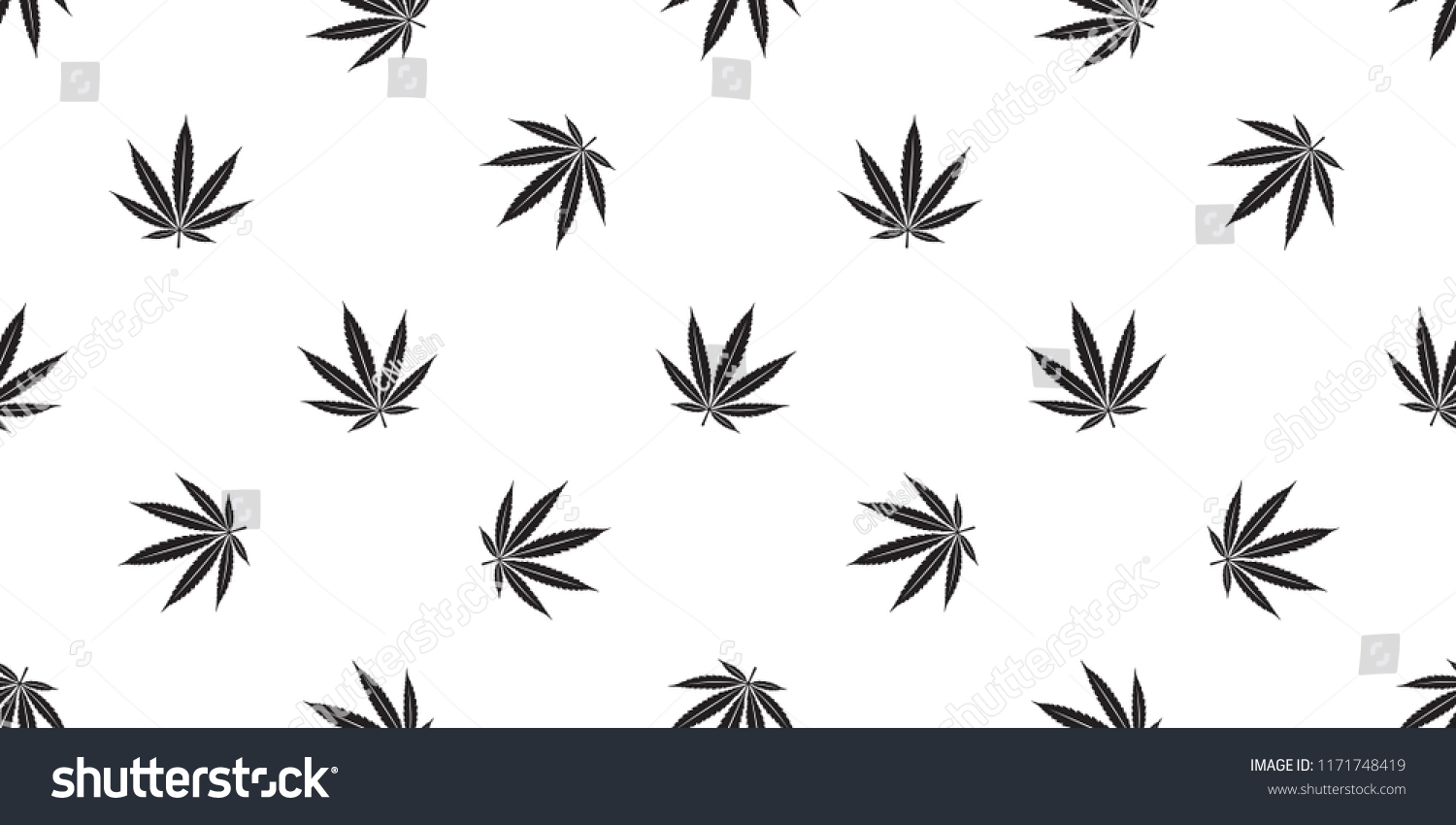 Marijuana Seamless Pattern Weed Vector Cannabis Stock Vector (Royalty ...