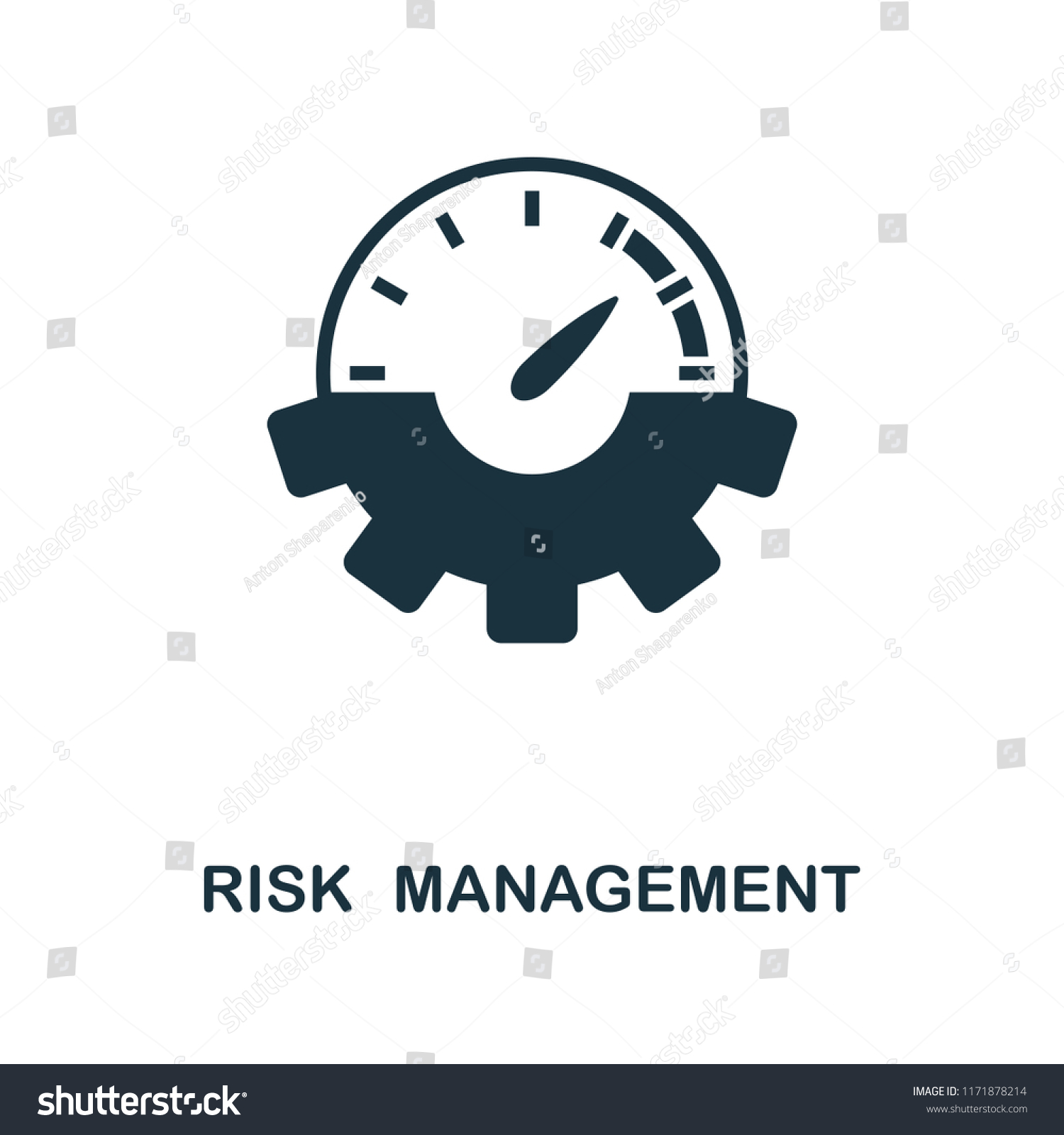 Risk Management Icon Monochrome Style Design Stock Vector (Royalty Free ...