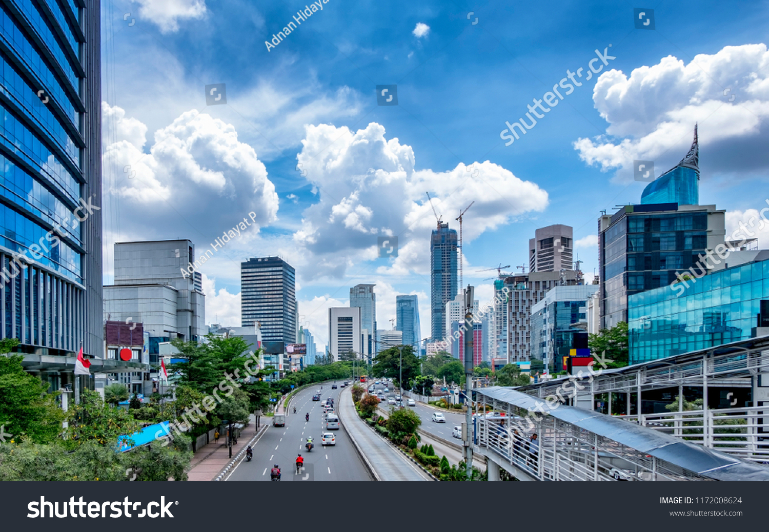 Beautiful Skyline Of Jakarta, Indonesia Showing Modern Skyscraper