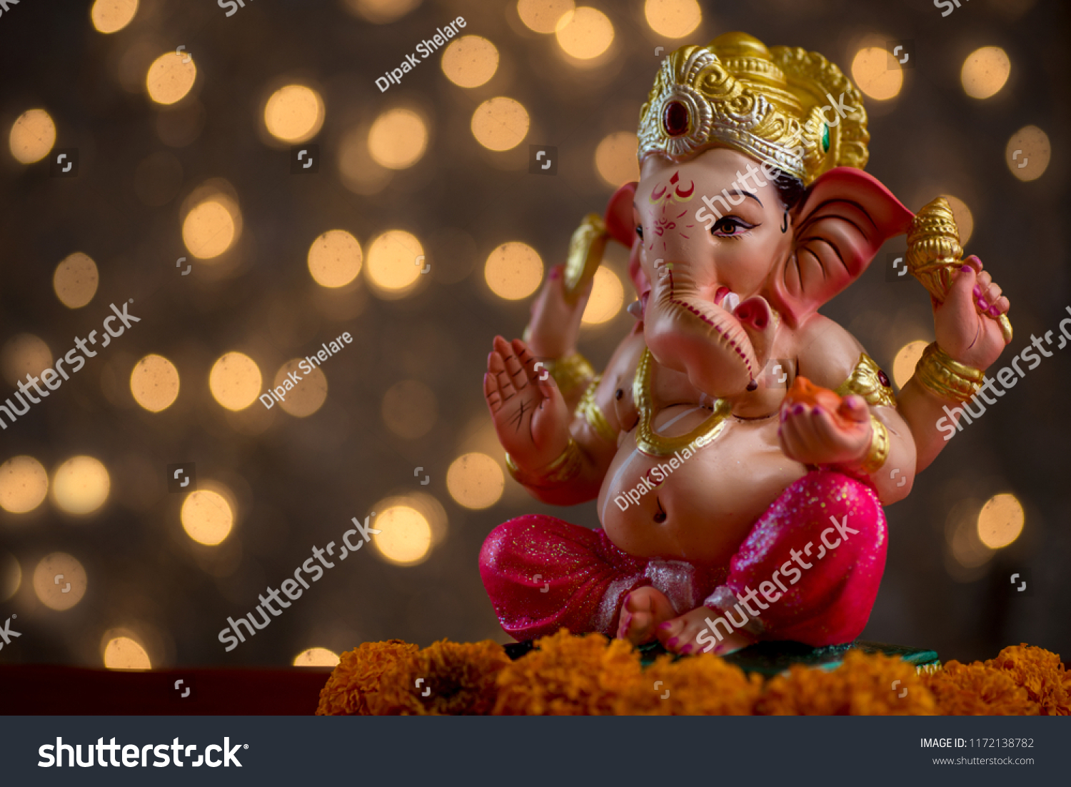 Hindu God Ganesha On Blured Bokhe Stock Photo 1172138782 | Shutterstock