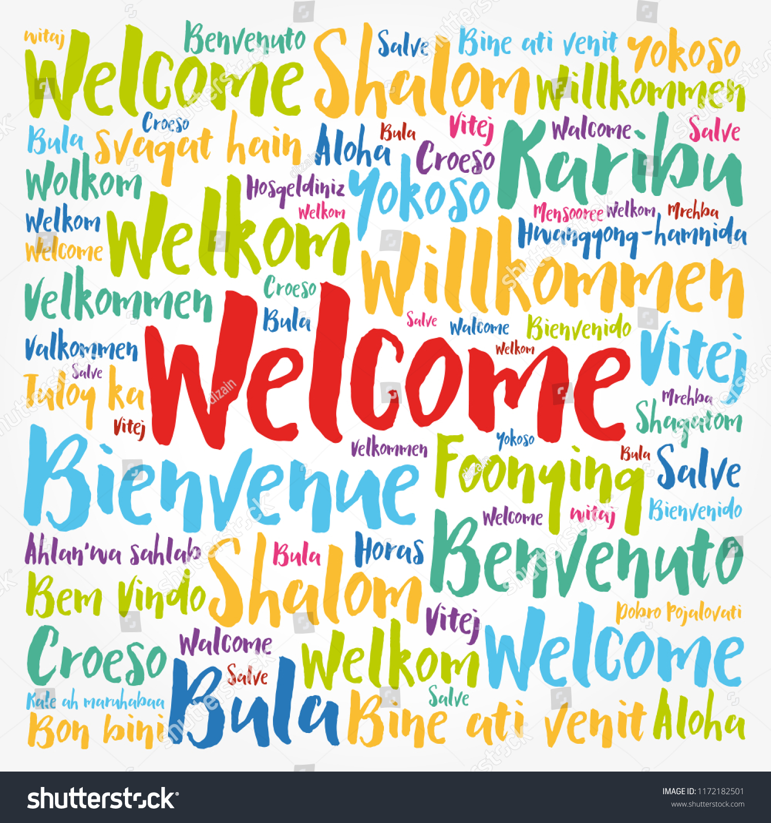 Welcome Word Cloud Different Languages Conceptual Stock Vector (Royalty ...