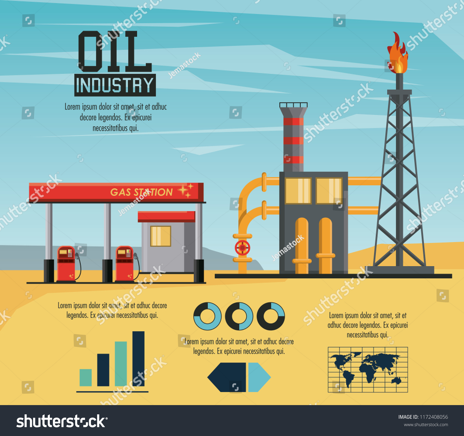 Oil Industry Infographic Stock Vector (Royalty Free) 1172408056 ...