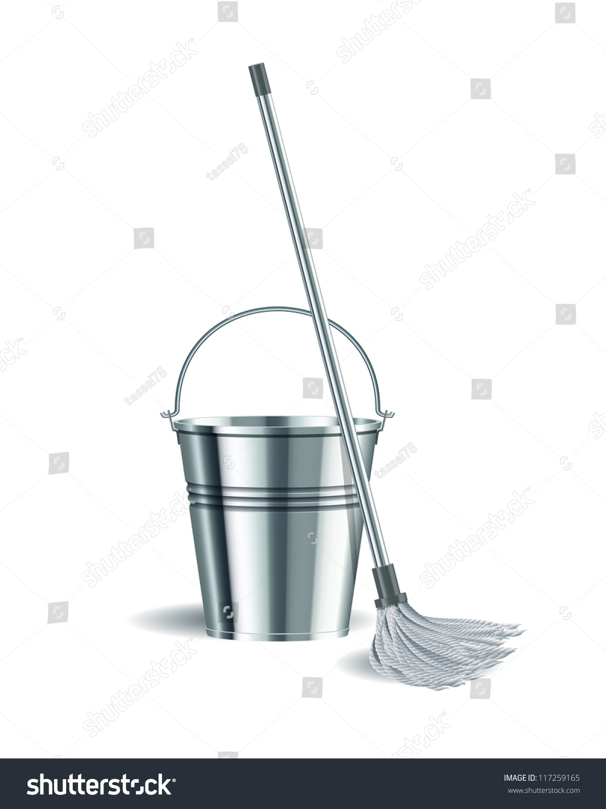 Bucket Mop On White Background Vector Stock Vector (Royalty Free