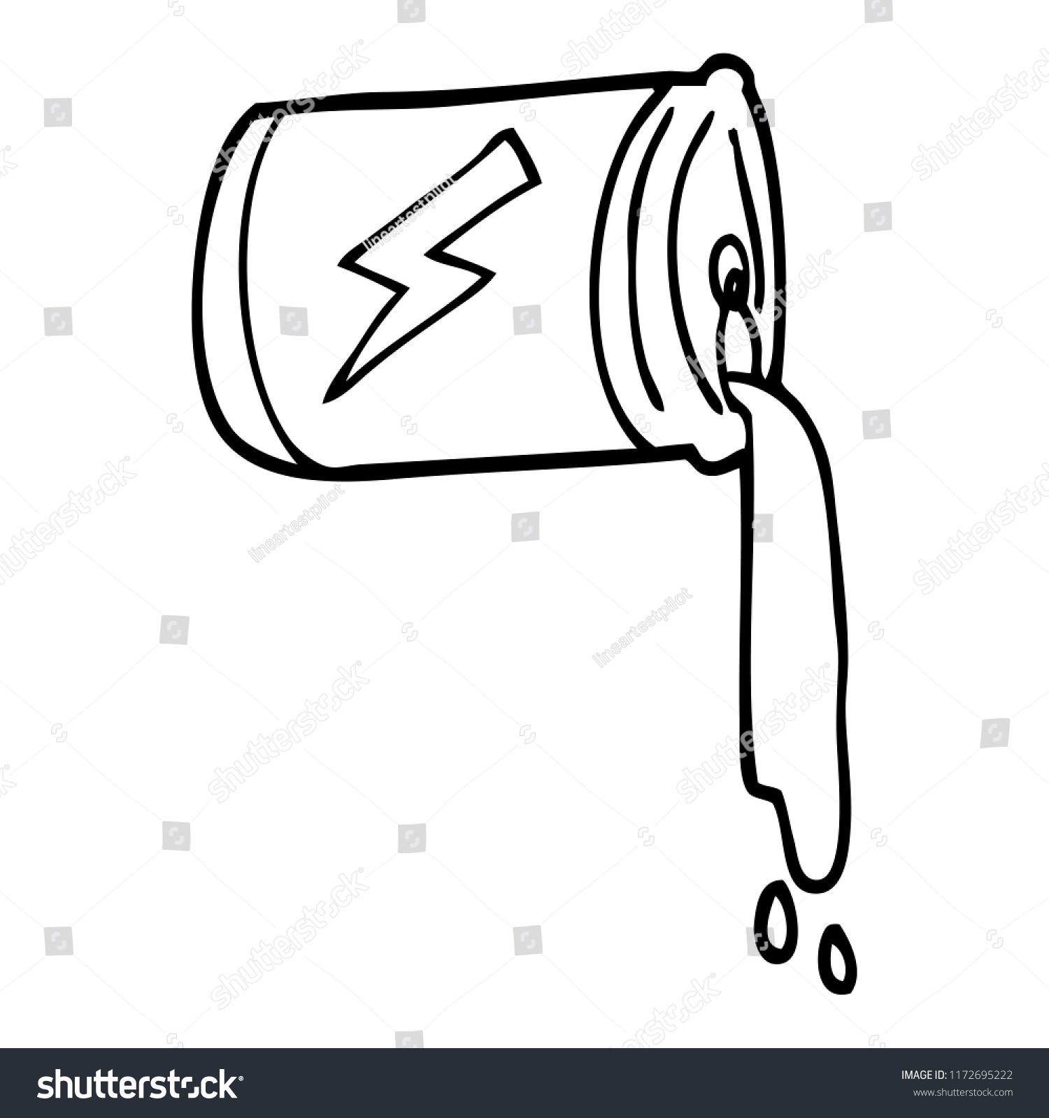 Line Drawing Cartoon Pouring Soda Can Stock Vector (Royalty Free ...