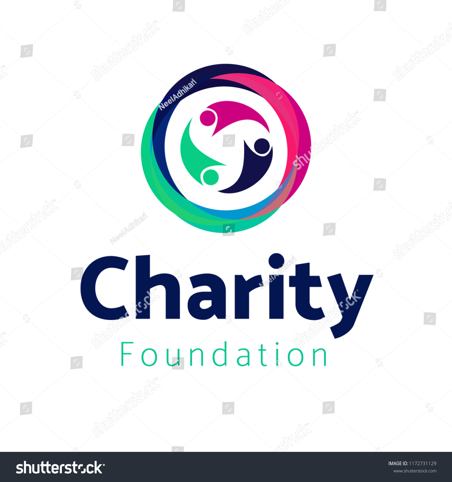 Creative Charity Foundation Logo Design Concept Stock Vector (Royalty ...