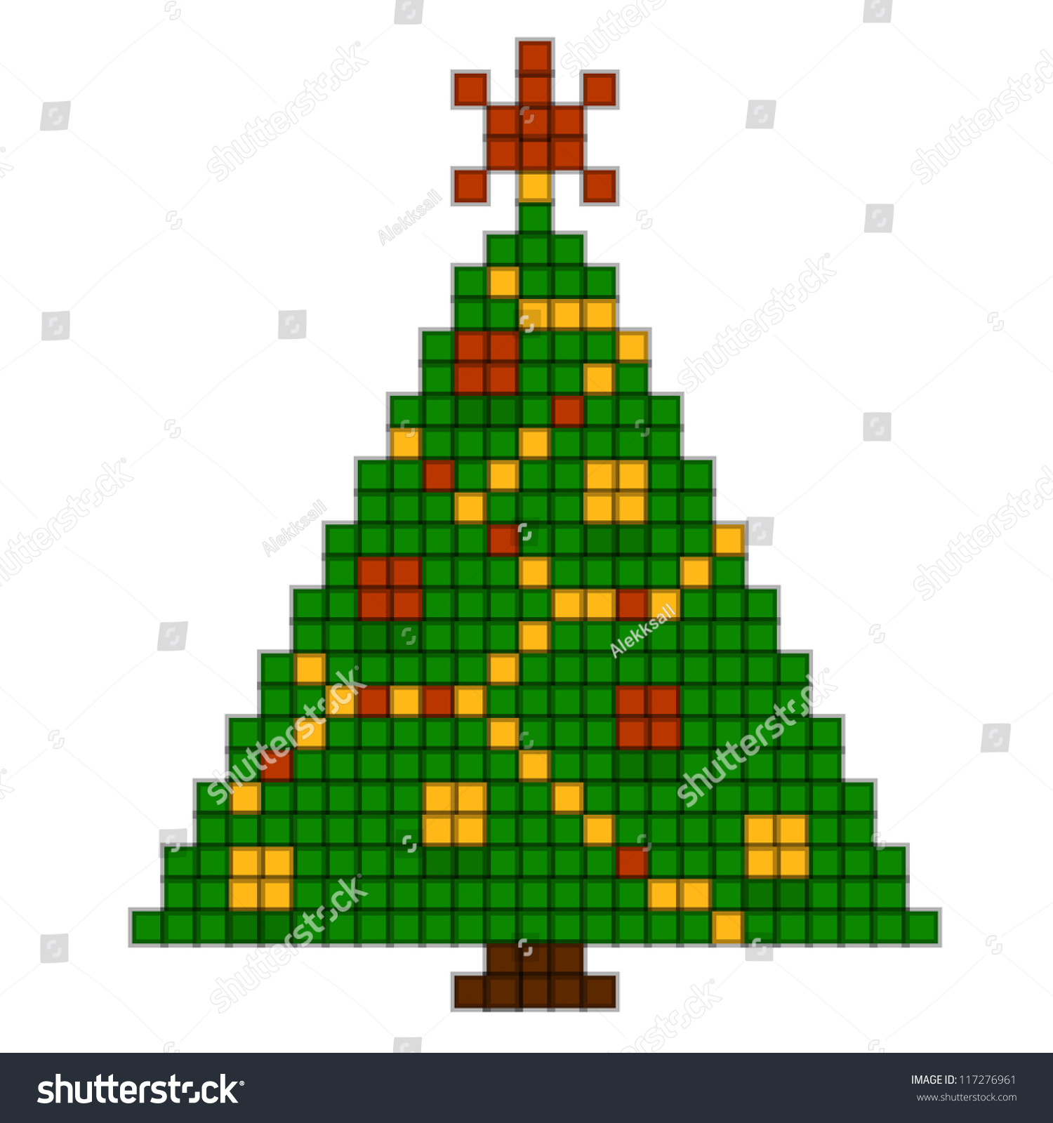 Новогодняя елка пиксель арт