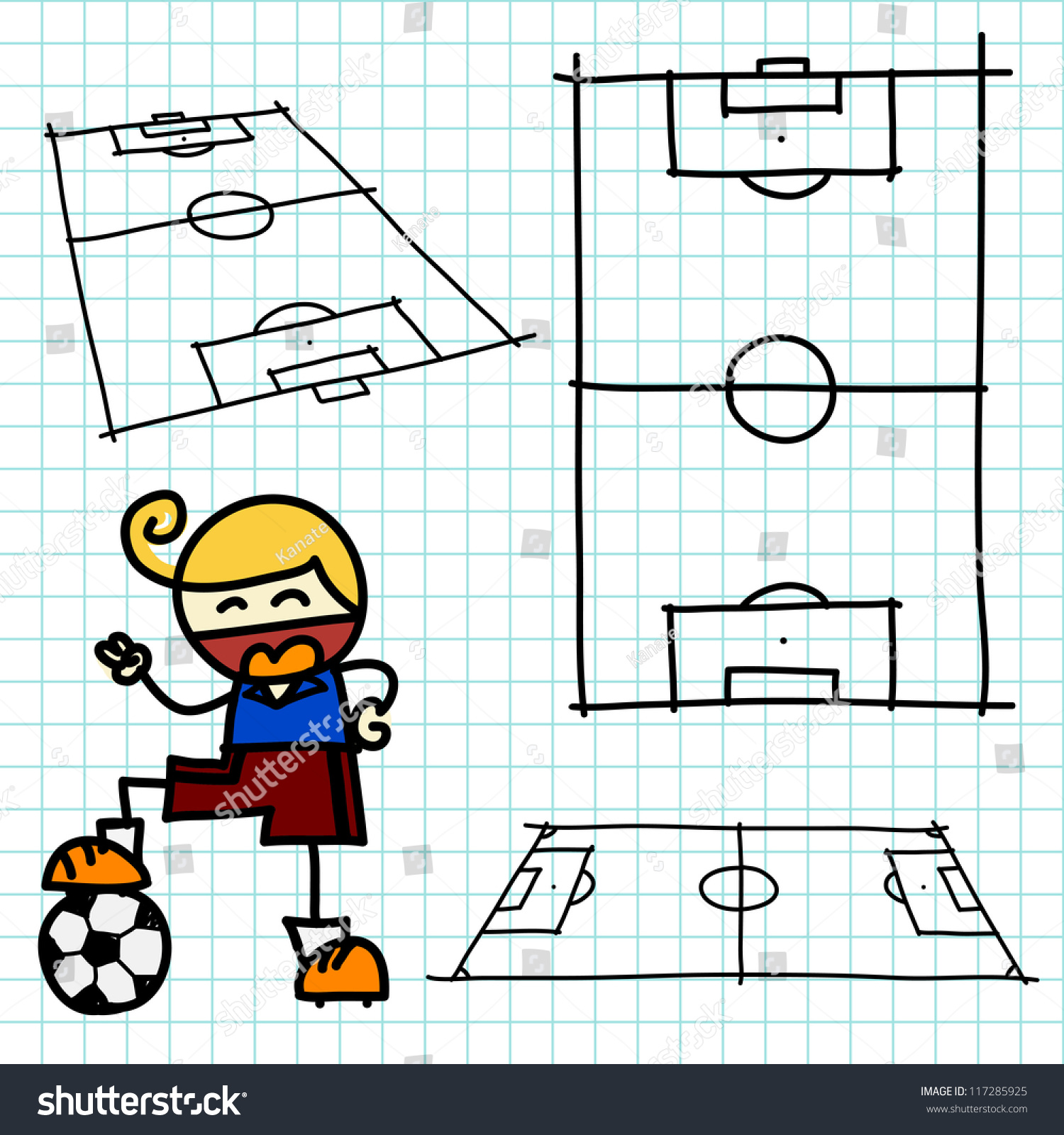Как нарисовать ребенку футбольное поле