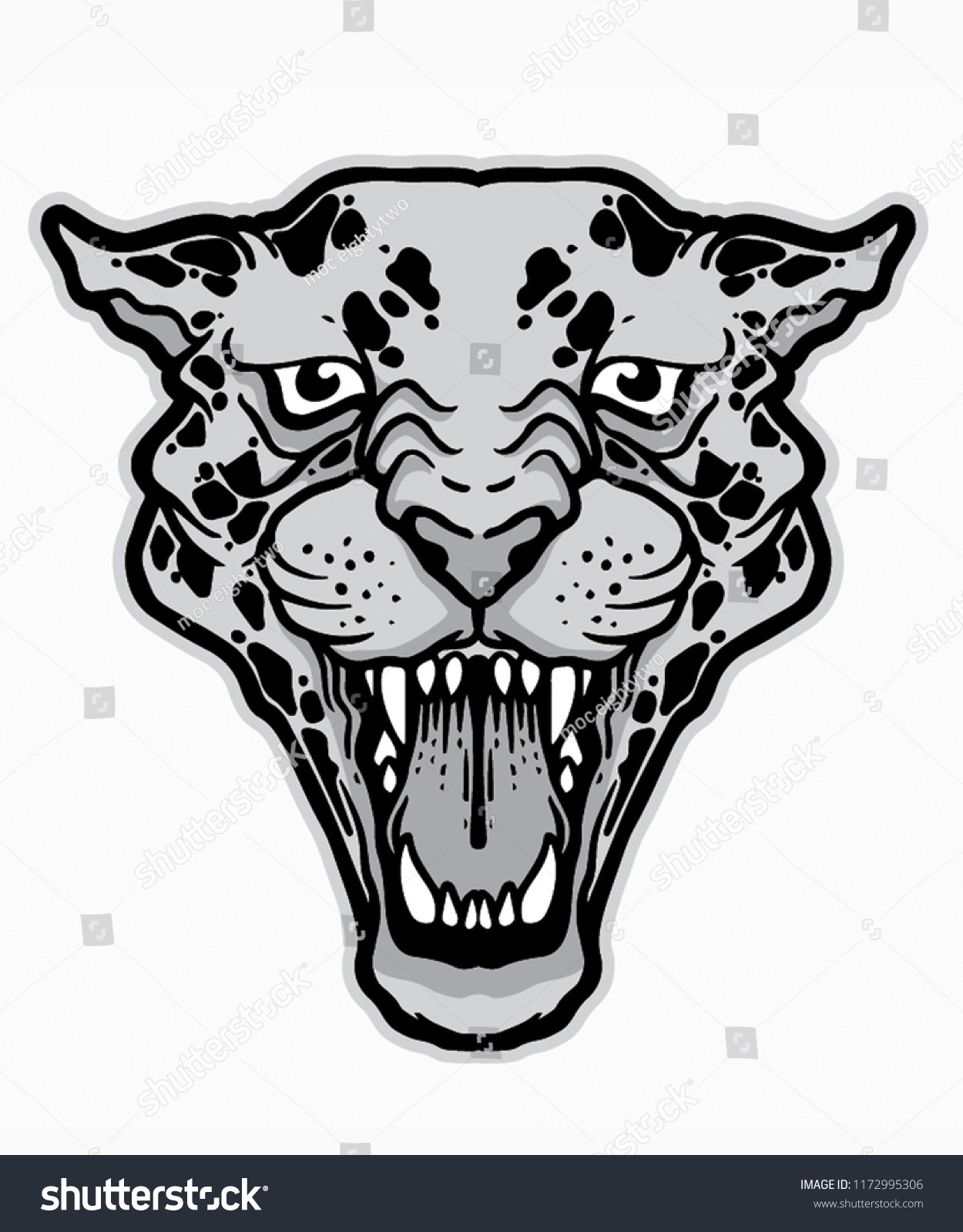 Cheetah Head Face Black Grey Color Stock Vector (Royalty Free) 1172995306 |  Shutterstock