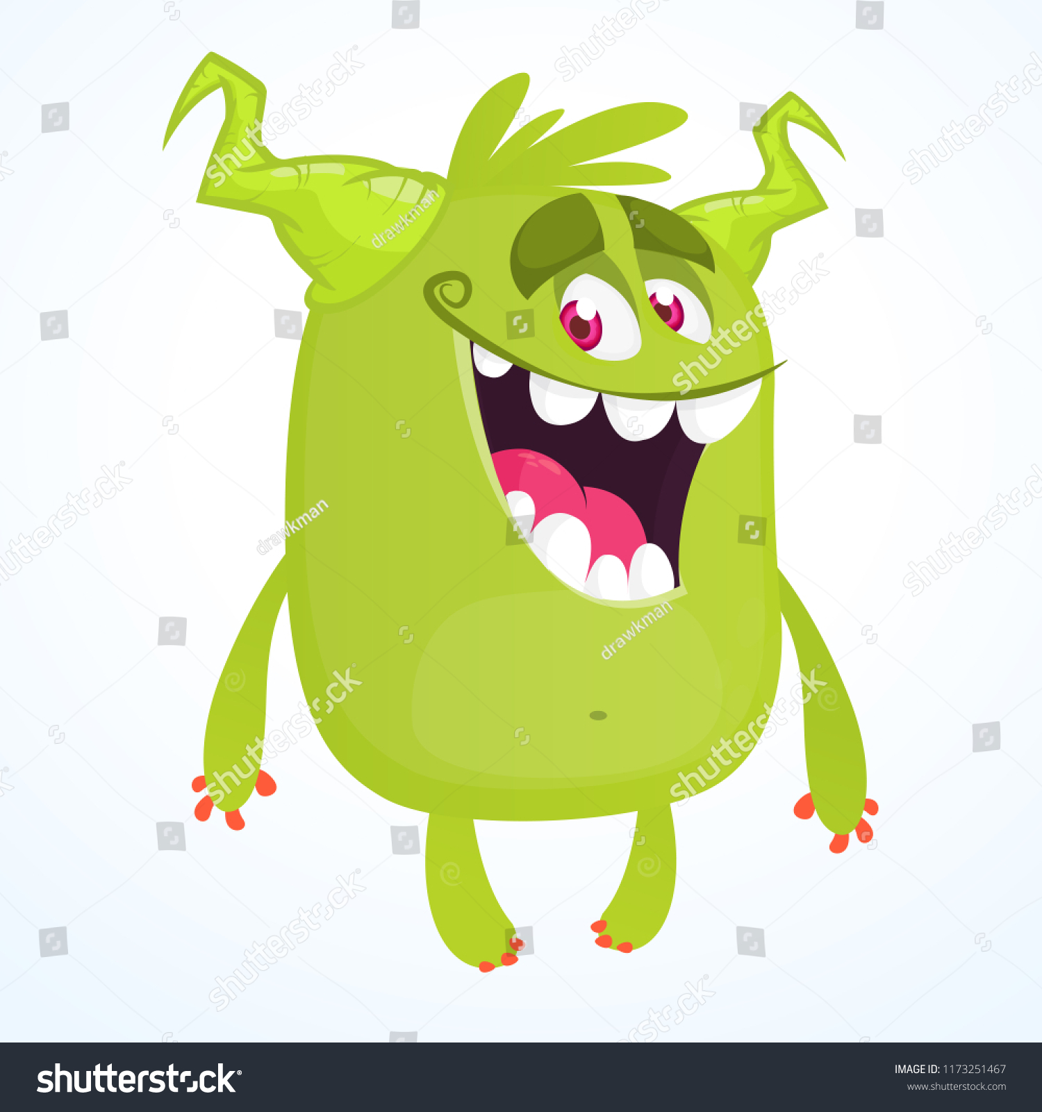 Cartoon Gremlin Goblin Vector Illustration Stickers Stock Vector ...