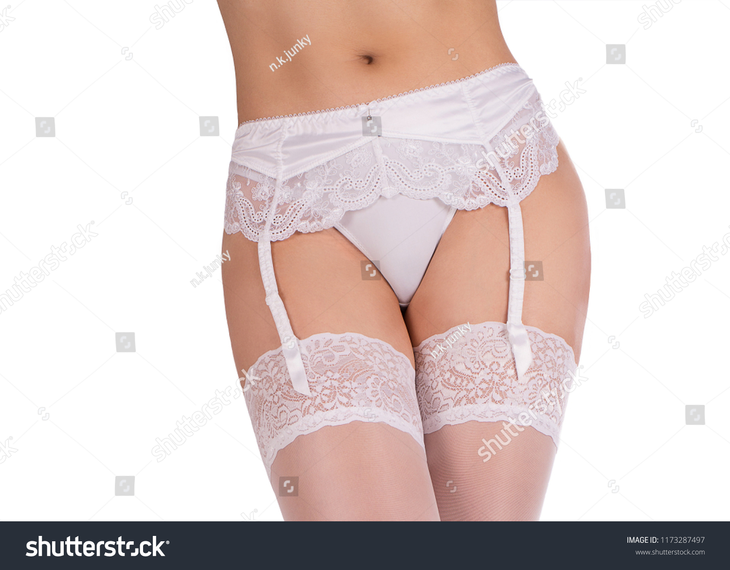 white stockings with garter