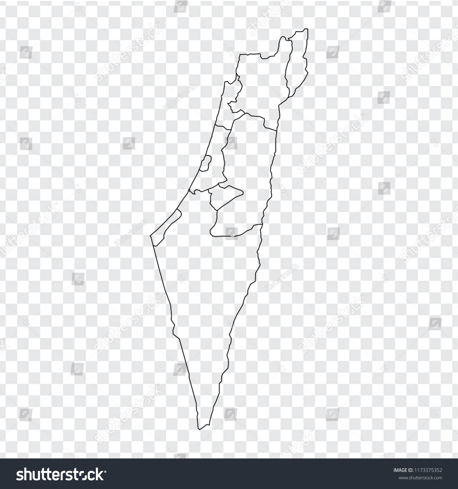 Blank Map Israel High Quality Map Stock Vector (Royalty Free ...