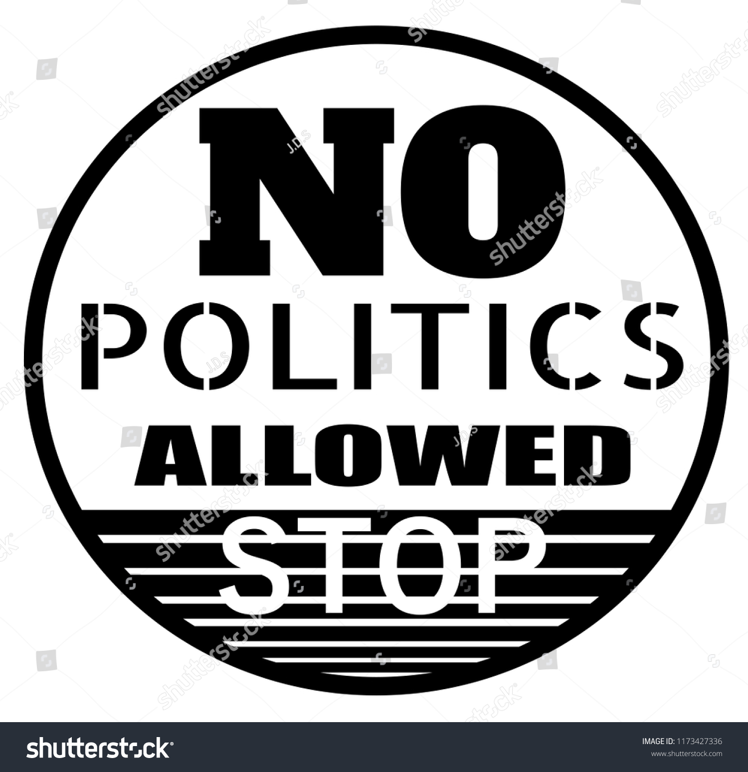 No Politics Allowed Sign Stock Vector Royalty Free 1173427336