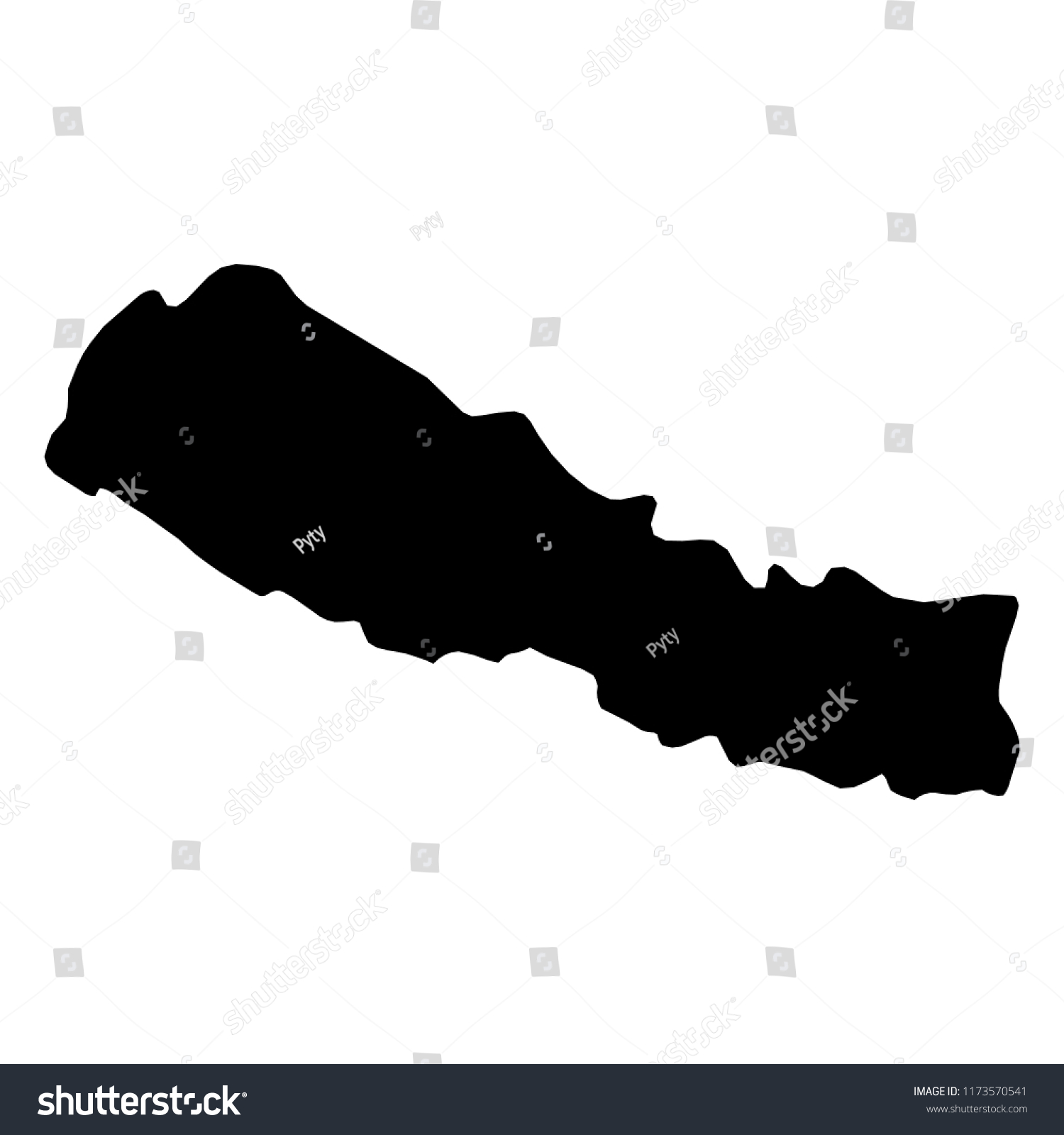 Nepal Solid Black Silhouette Map Country Stock Vector (Royalty Free ...