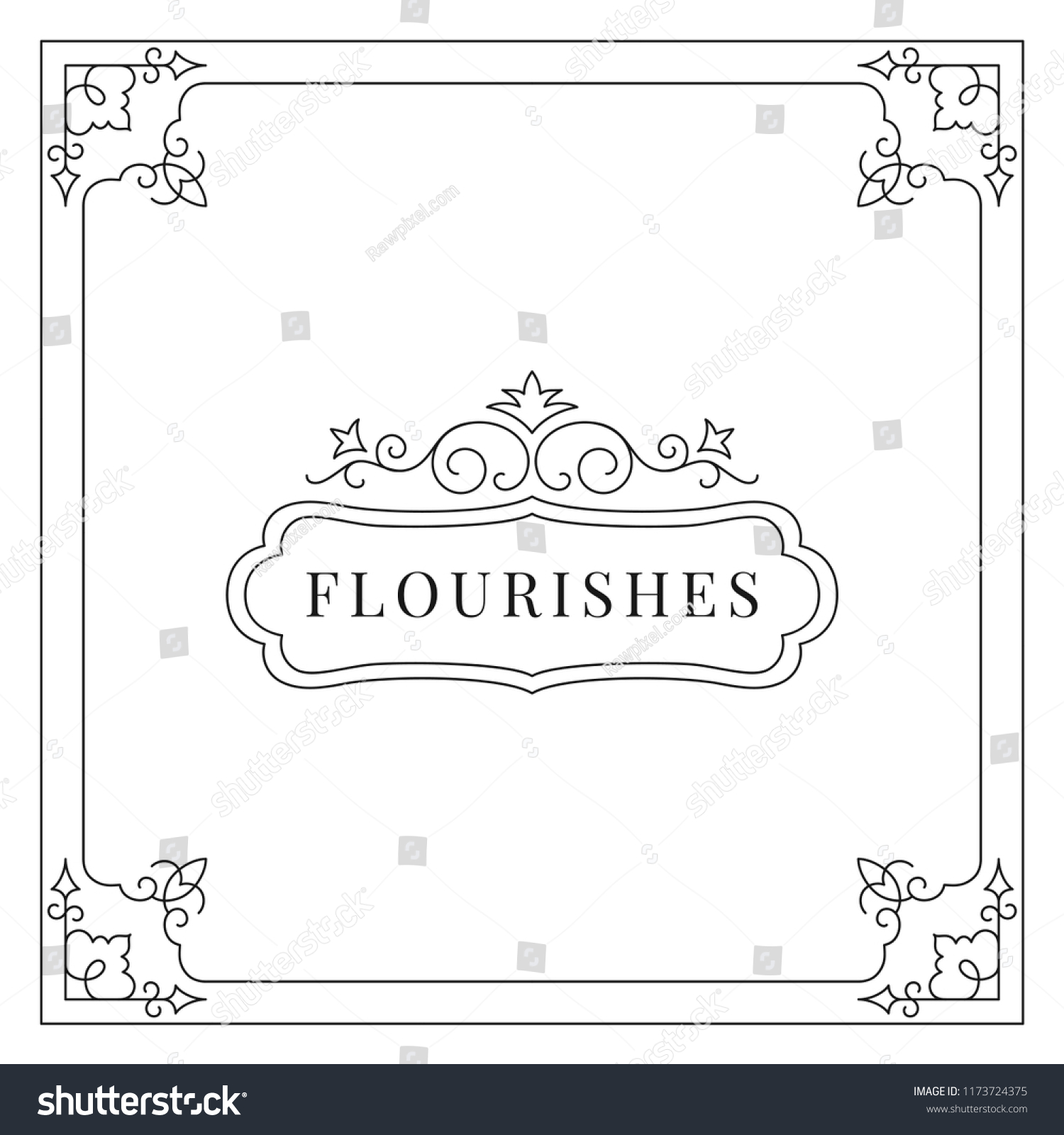 Flourishes Vintage Ornament Frame Illustration Stock Vector Royalty