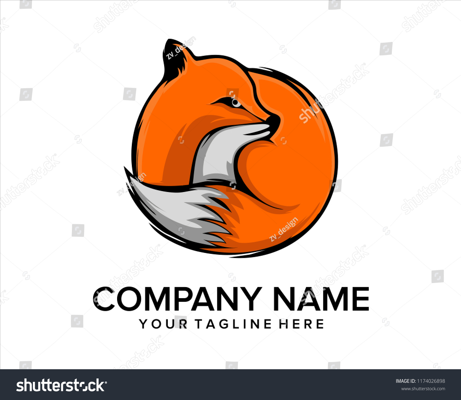 Fox Circle Logo Vector Stock Vector (Royalty Free) 1174026898 ...