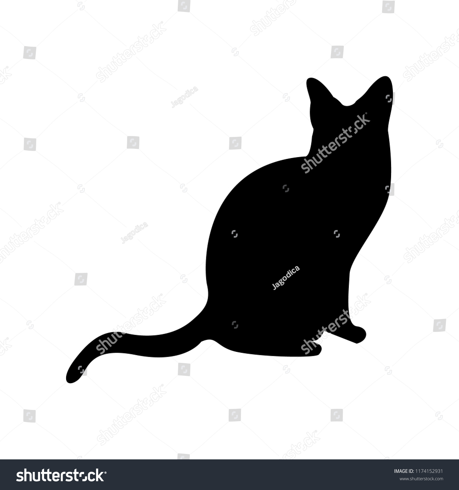 Cat Silhouette Vector Stock Vector (Royalty Free) 1174152931 | Shutterstock