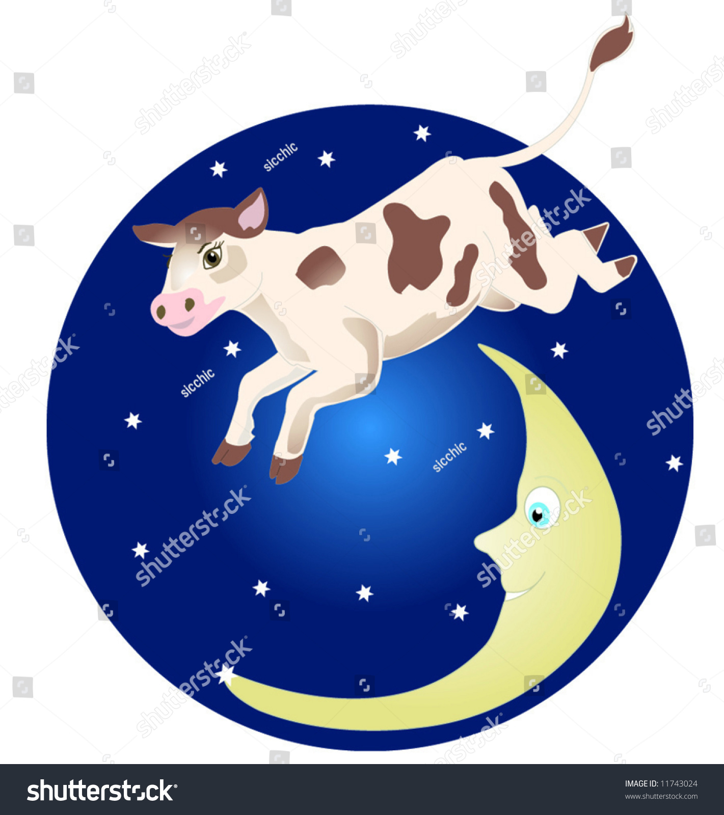 Cow Jumping Over Moon Stock Vector (Royalty Free) 11743024 | Shutterstock