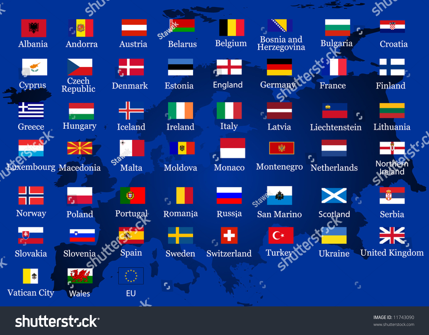 Флаги всех стран с названиями