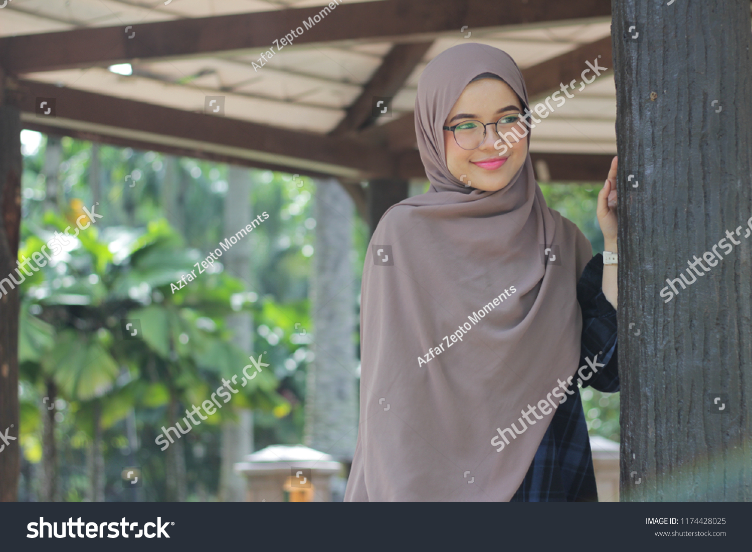 Girl Hijab Portraiture Park Morning Stock Photo 1174428025 | Shutterstock