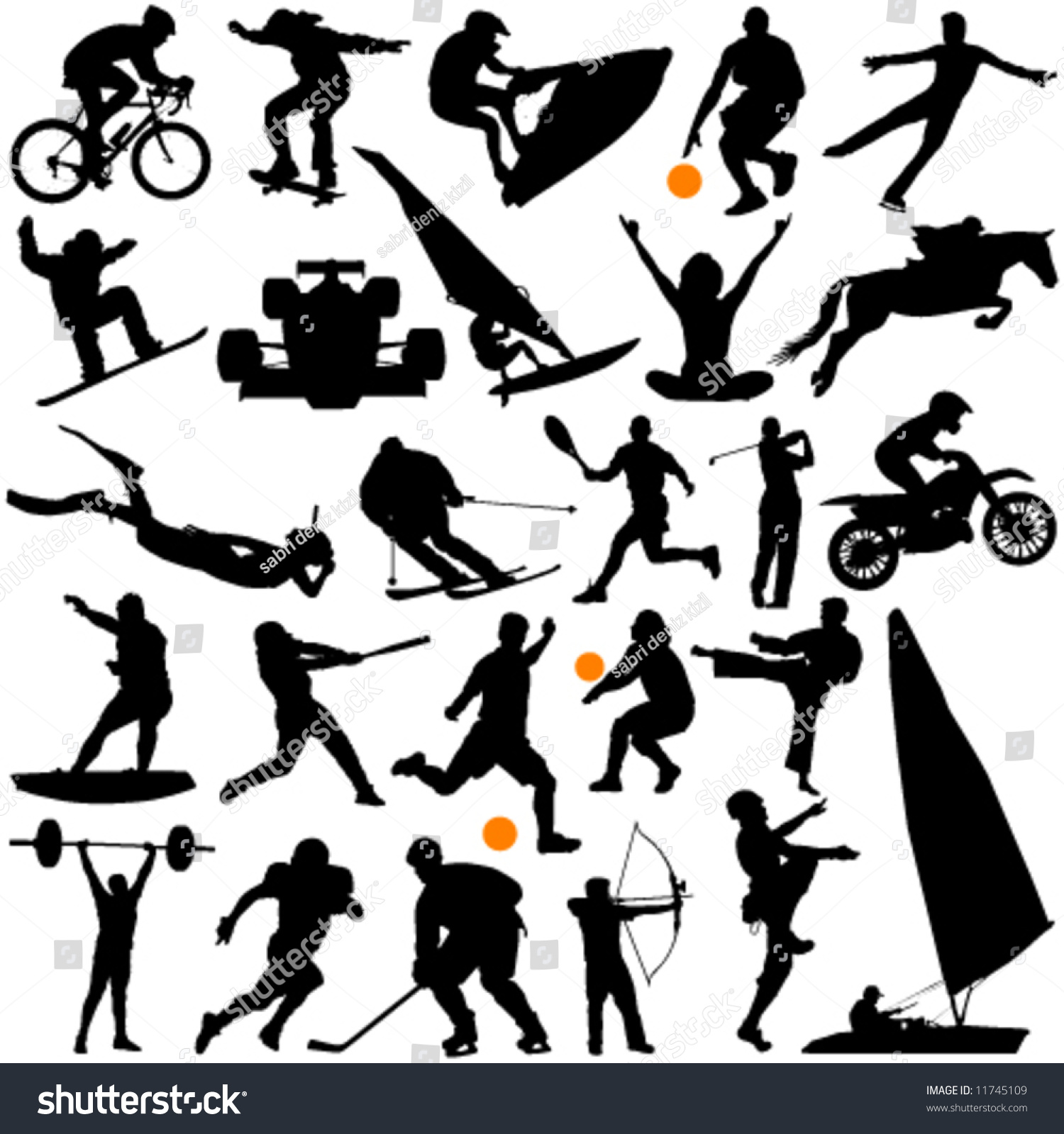 Collection Sports Vector Stock Vector (Royalty Free) 11745109 ...