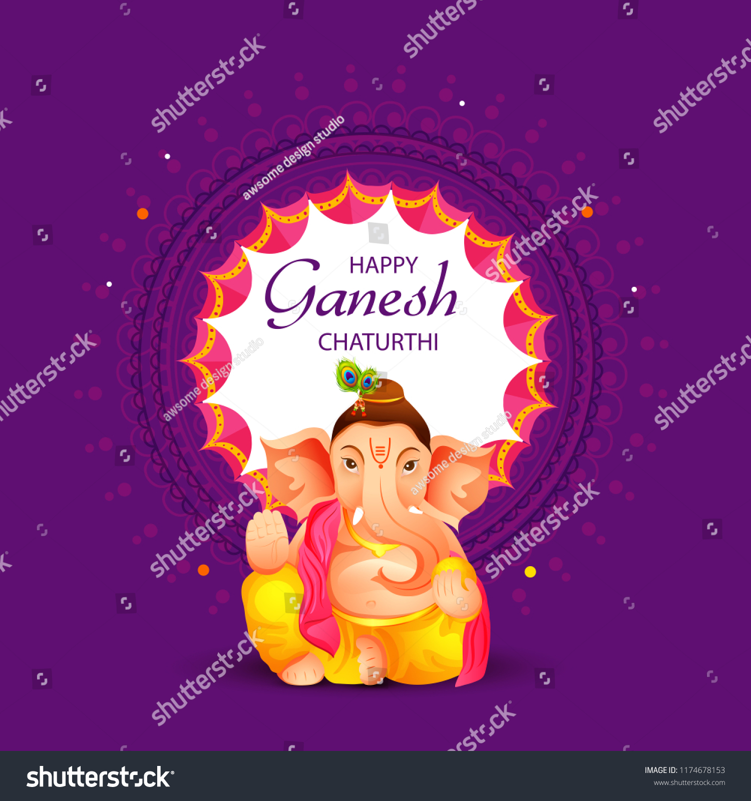 Creative Cardposter Banner Festival Ganesh Chaturthi Stock Vector ...