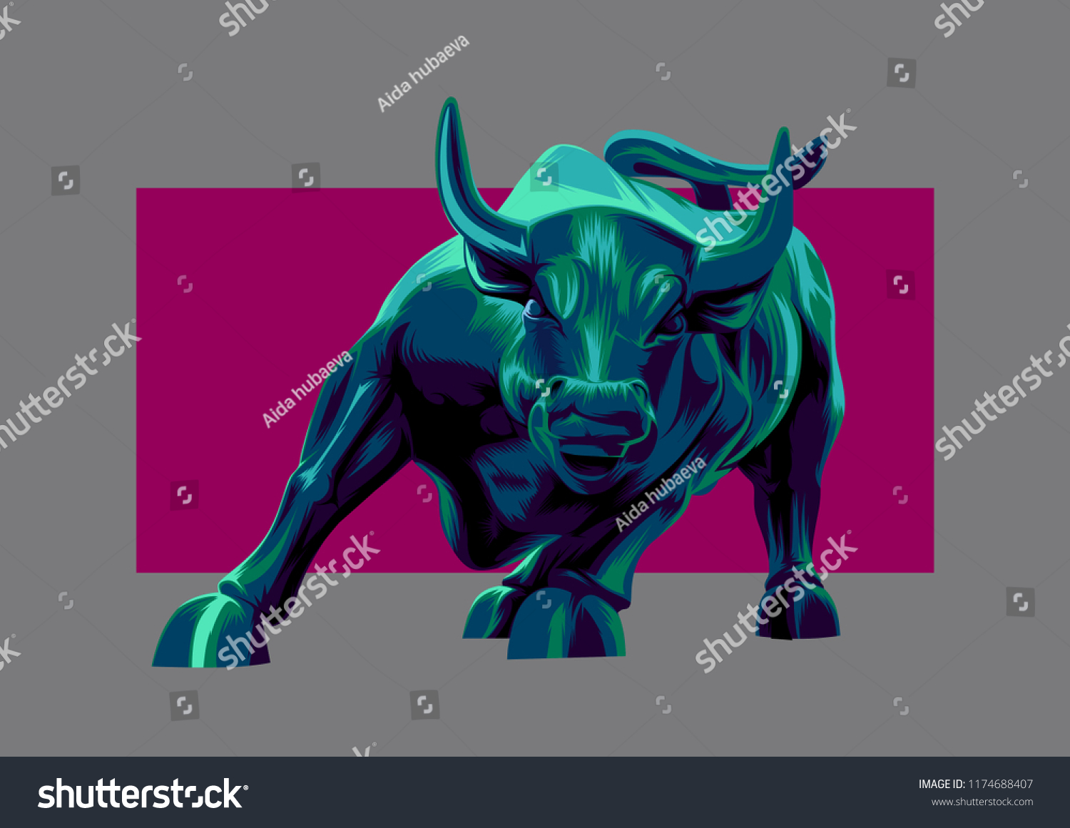 Bull Corridor Evil Bull Stock Vector (Royalty Free) 1174688407 ...