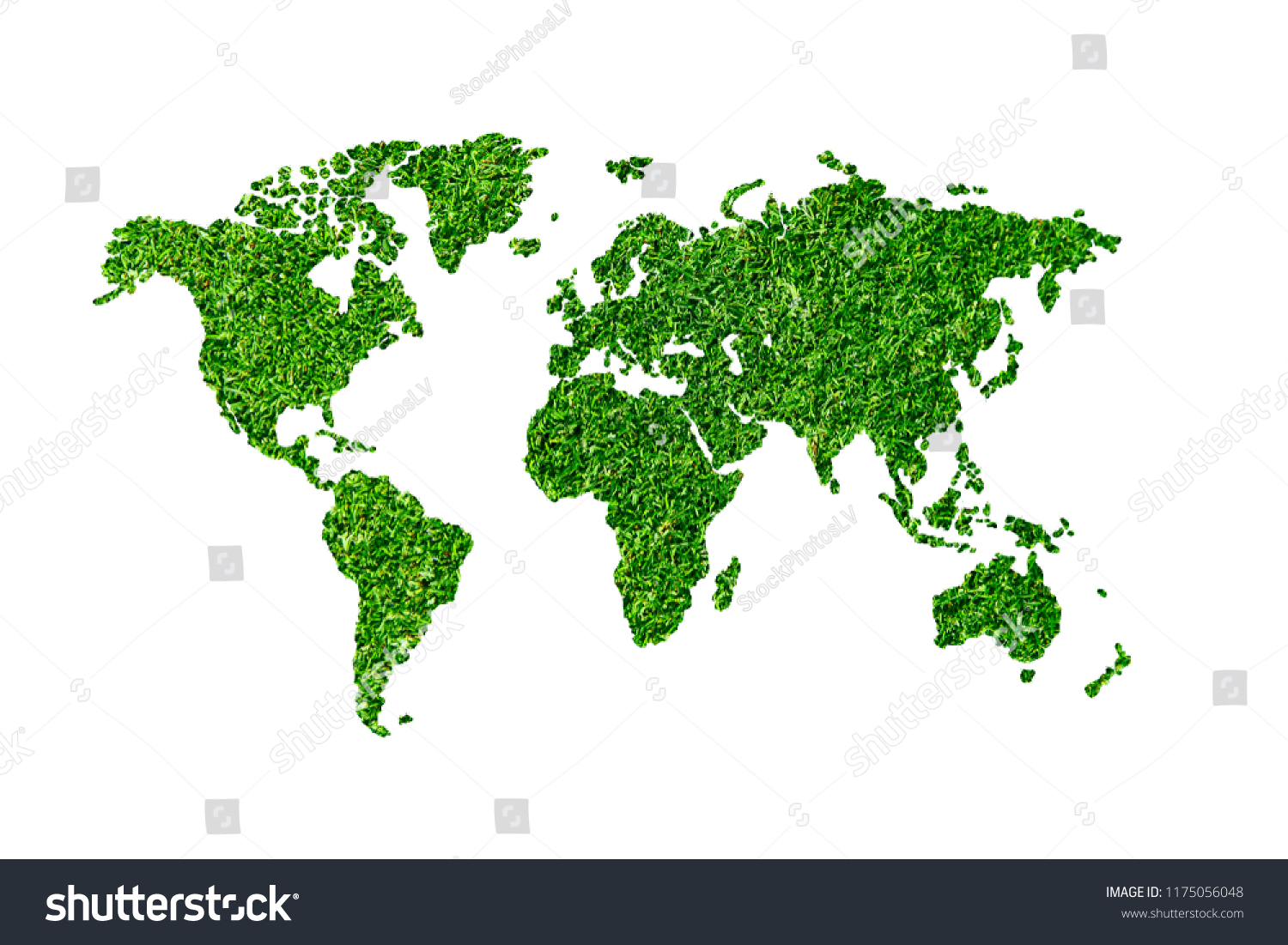 World Map Green Grass Texture On Stock Photo 1175056048 | Shutterstock