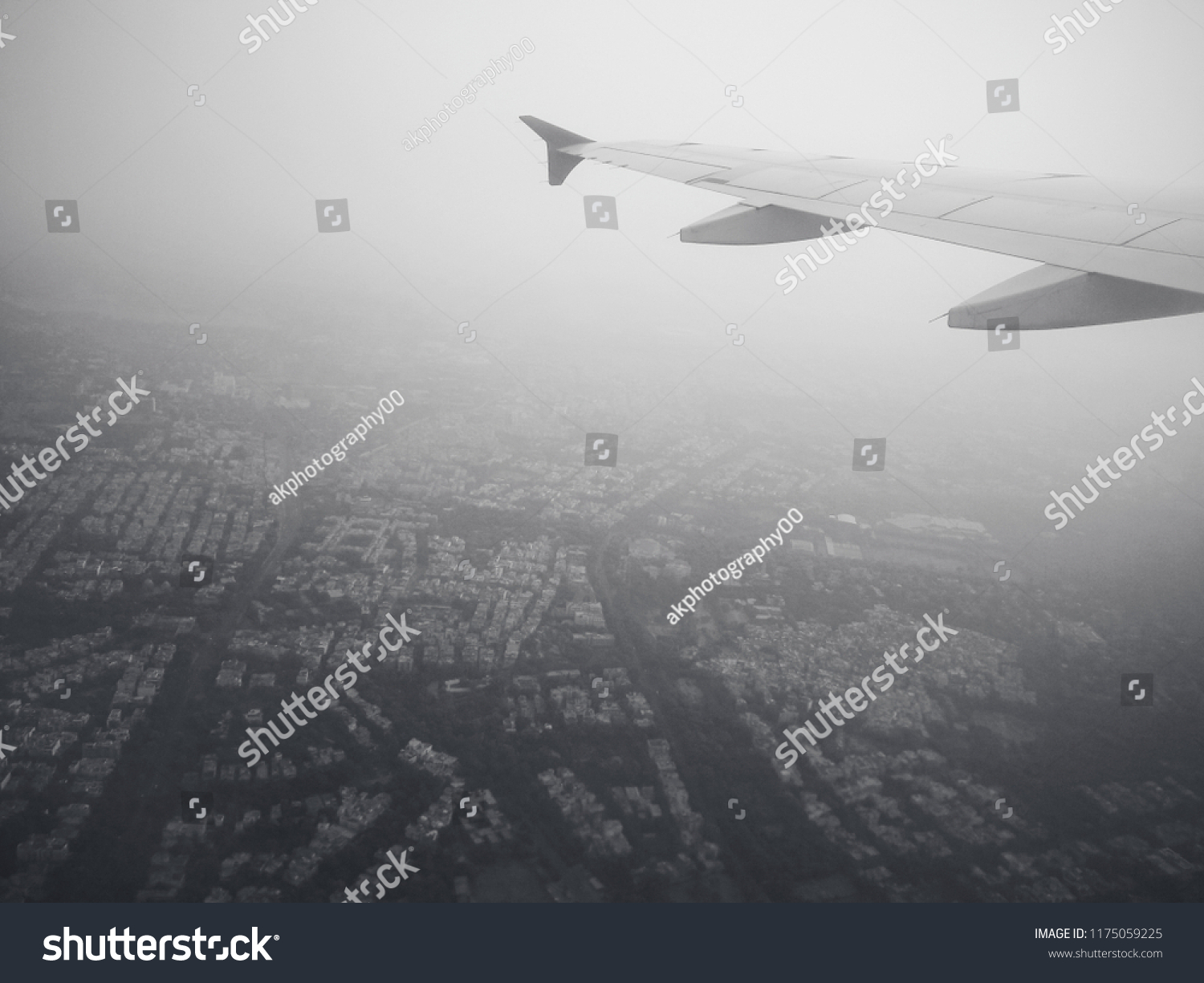 Aerial View City Airplane Window Stock Photo 1175059225 | Shutterstock