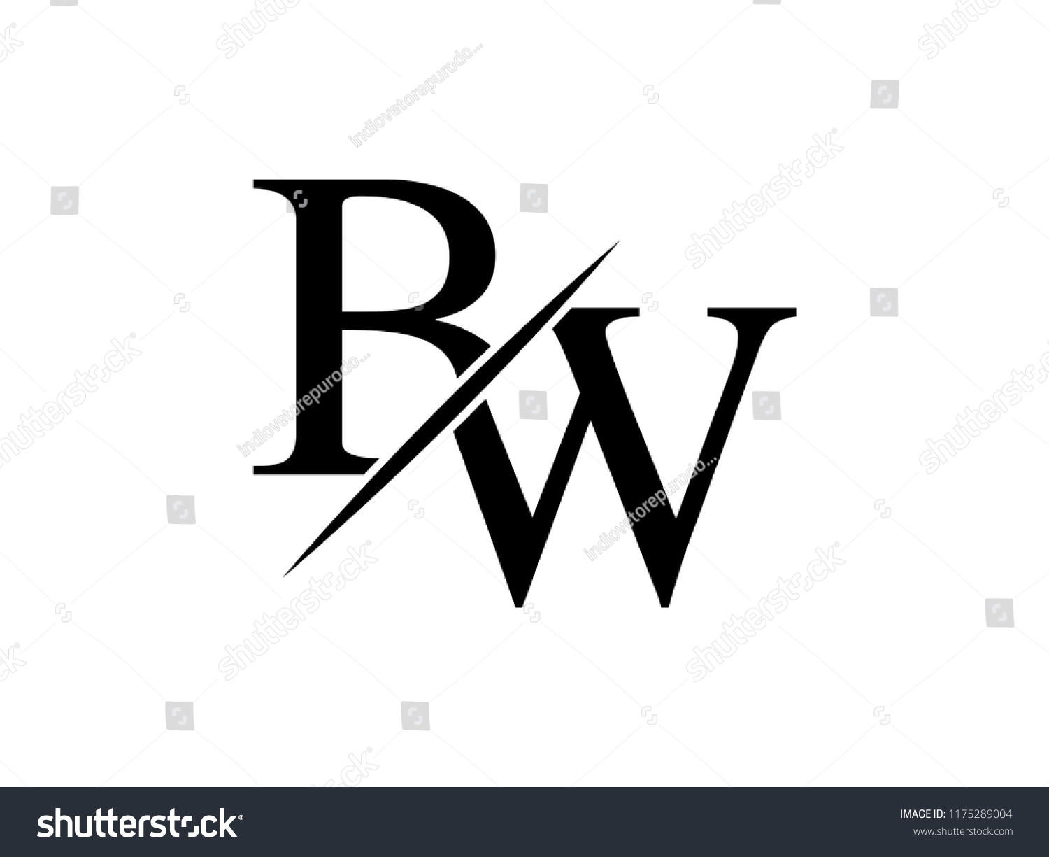 Monogram Logo Letter Bw Sliced Stock Vector (Royalty Free) 1175289004 ...