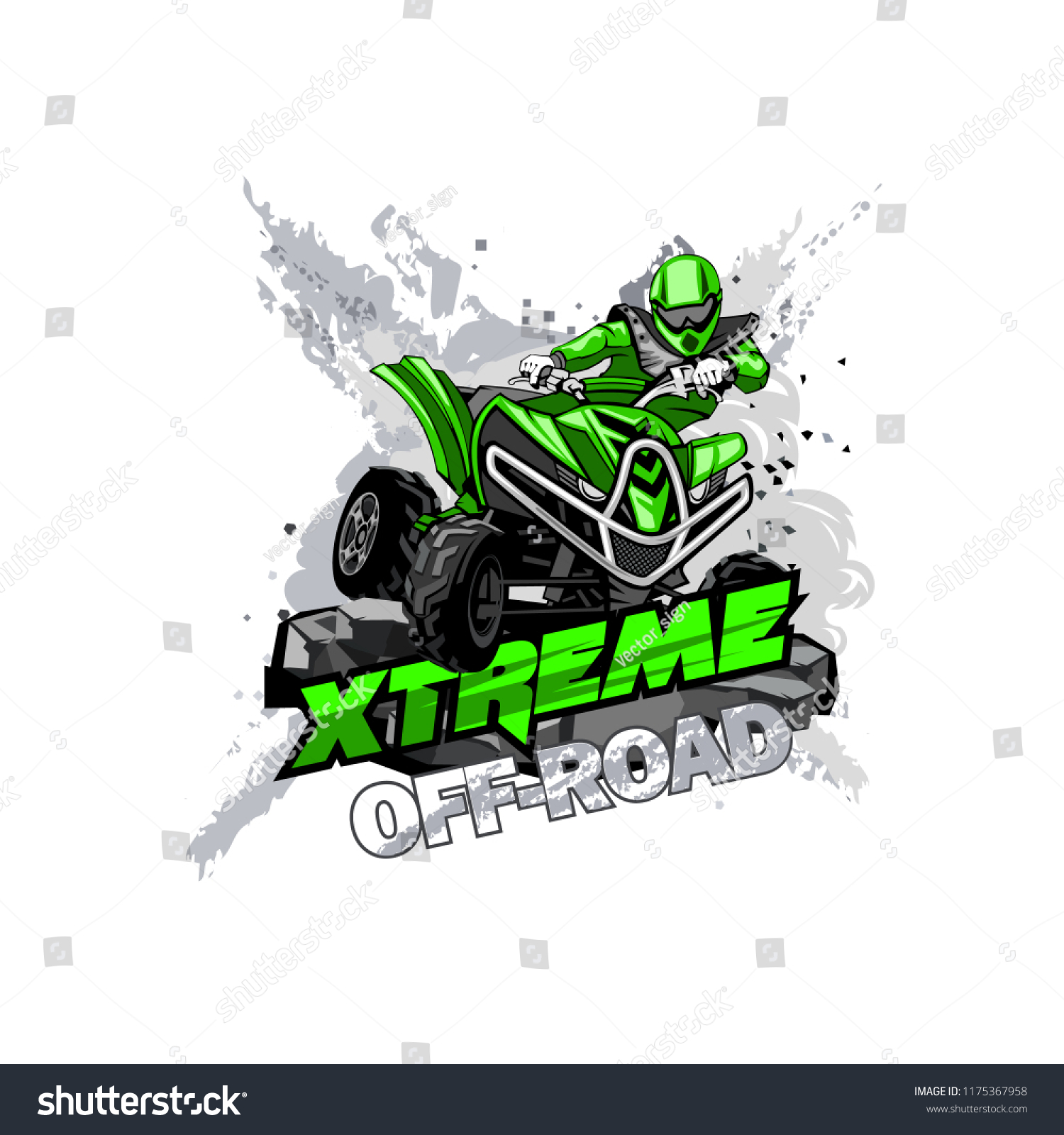 Quad Bike Offroad Atv Logo Extreme Stock Vector (Royalty Free ...