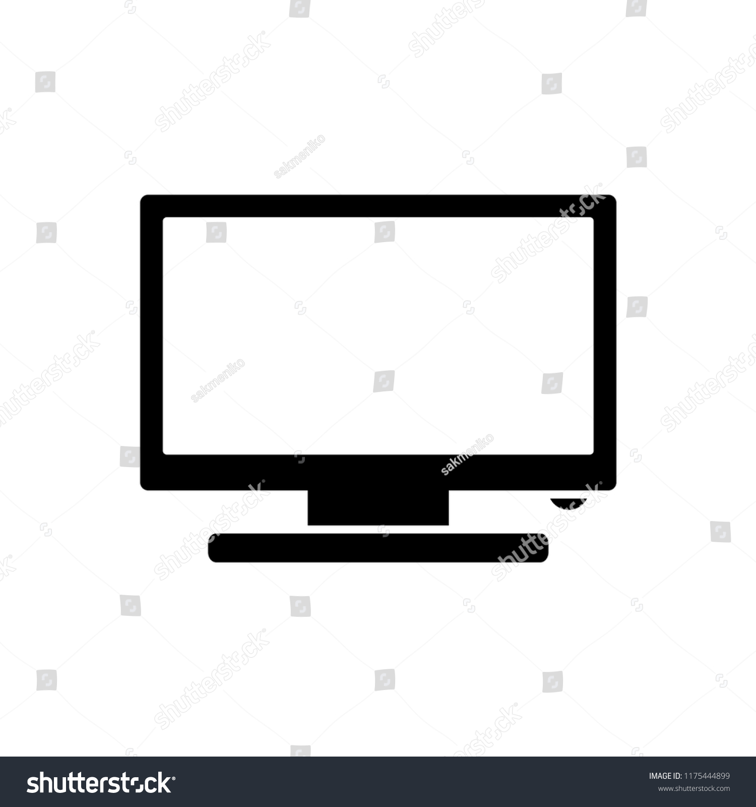 Monitor Screen Computer Led Icon Vector Stock Vector (Royalty Free ...