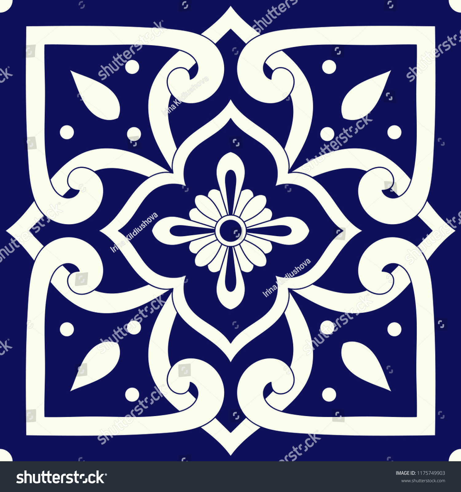 Mexican Tile Pattern Vector Element Floral Stock Vector (Royalty Free ...