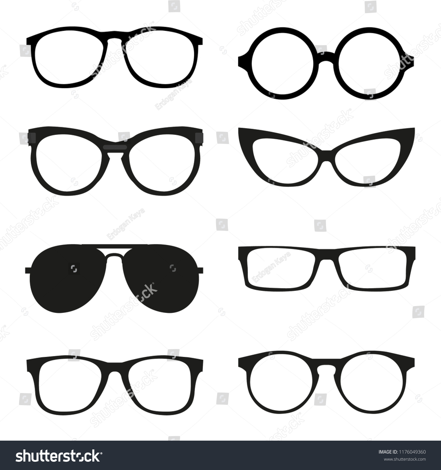 Different Glasses Frames Stock Vector (Royalty Free) 1176049360 ...