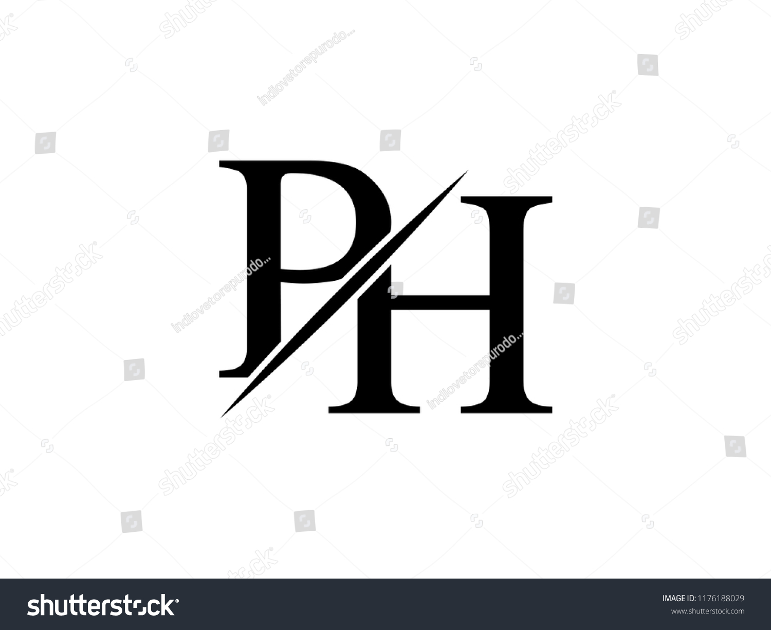 Monogram Logo Letter Ph Sliced Stock Vector (Royalty Free) 1176188029 ...