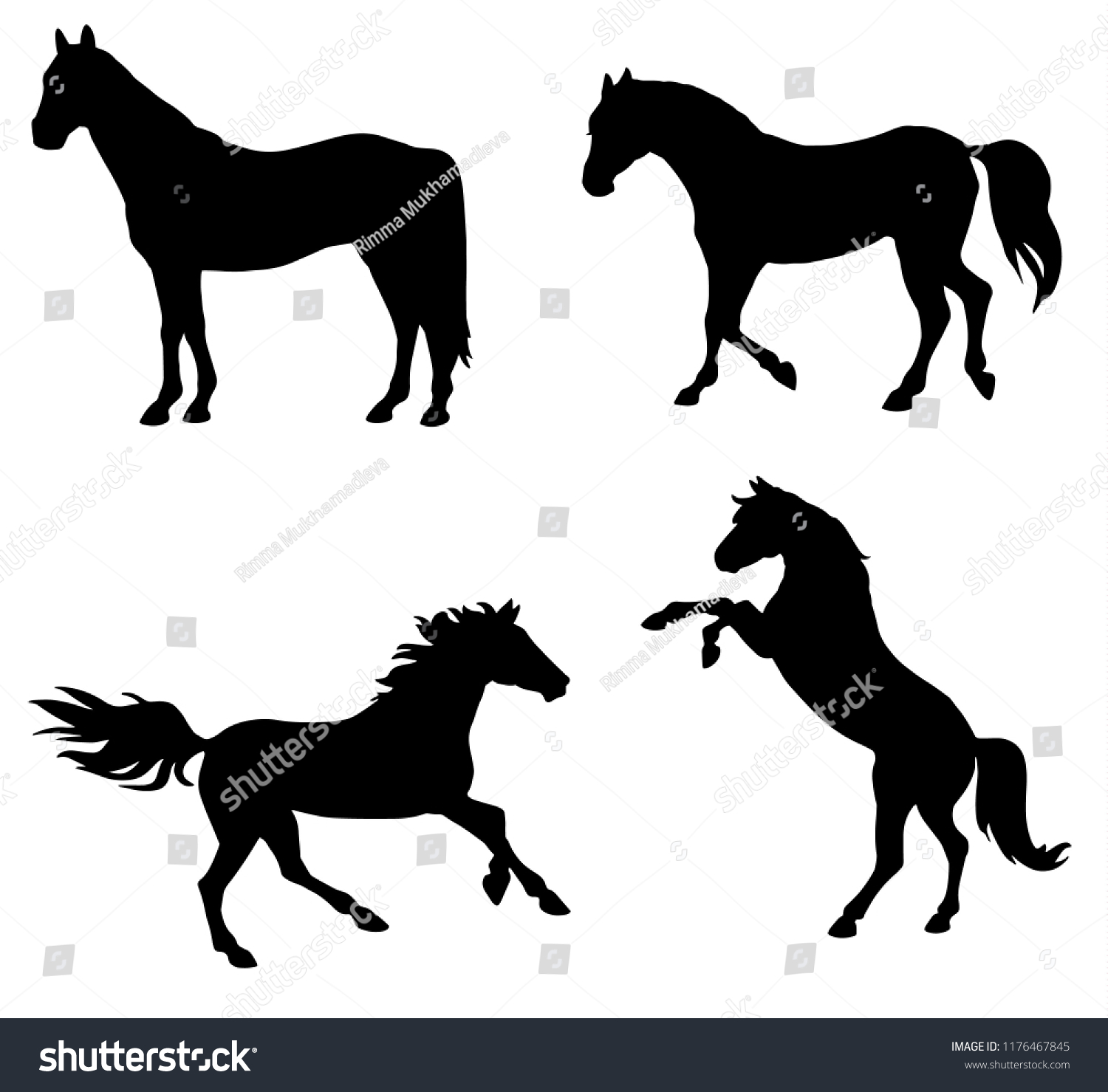 Silhouette Horse Vector Stock Vector (Royalty Free) 1176467845 ...