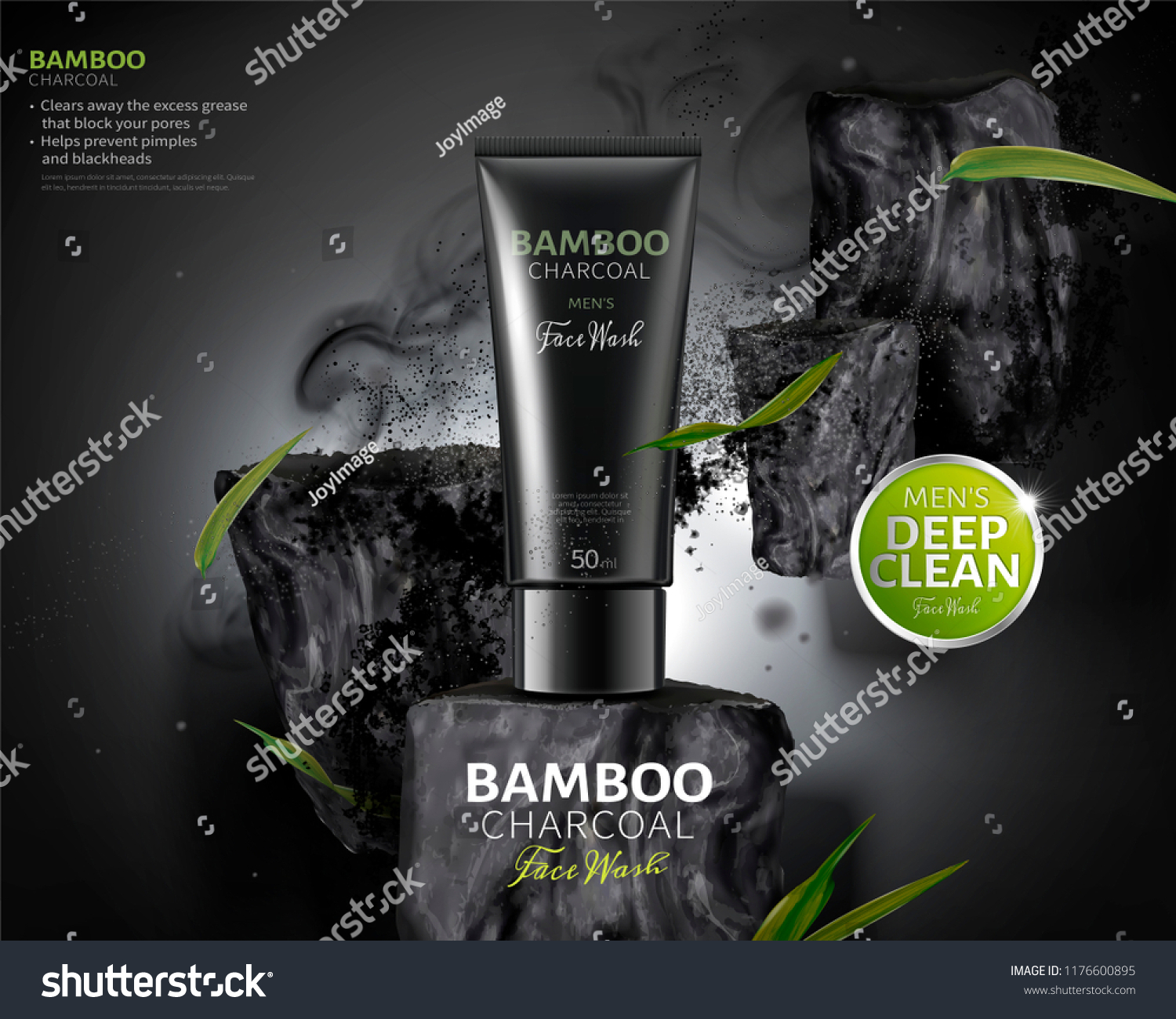 Bamboo Charcoal Face Wash Ads Carbons Stock Vector Royalty Free 1176600895 Shutterstock