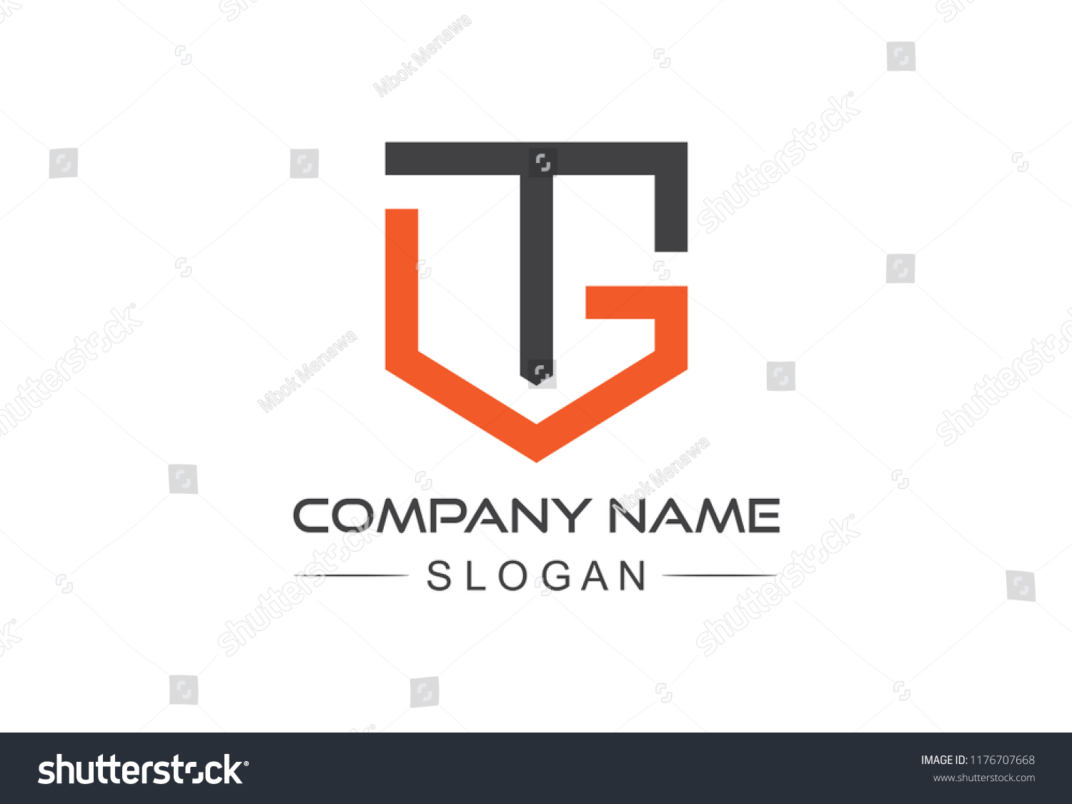 Logo Letter T G Flat Shield Stock Vector (Royalty Free) 1176707668 ...