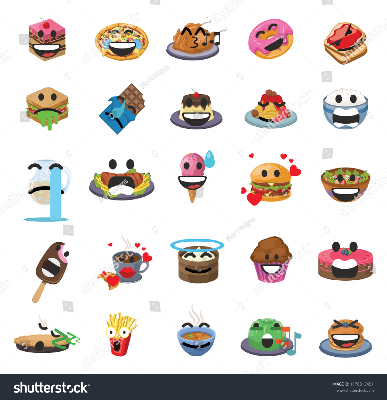 funny-food-emojis-food-drink-emoji-stock-vektorgrafik-lizenzfrei