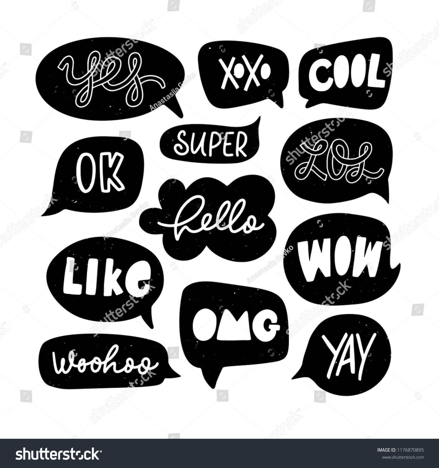 Vector Set Speech Bubbles Comic Style Stock Vector (Royalty Free ...