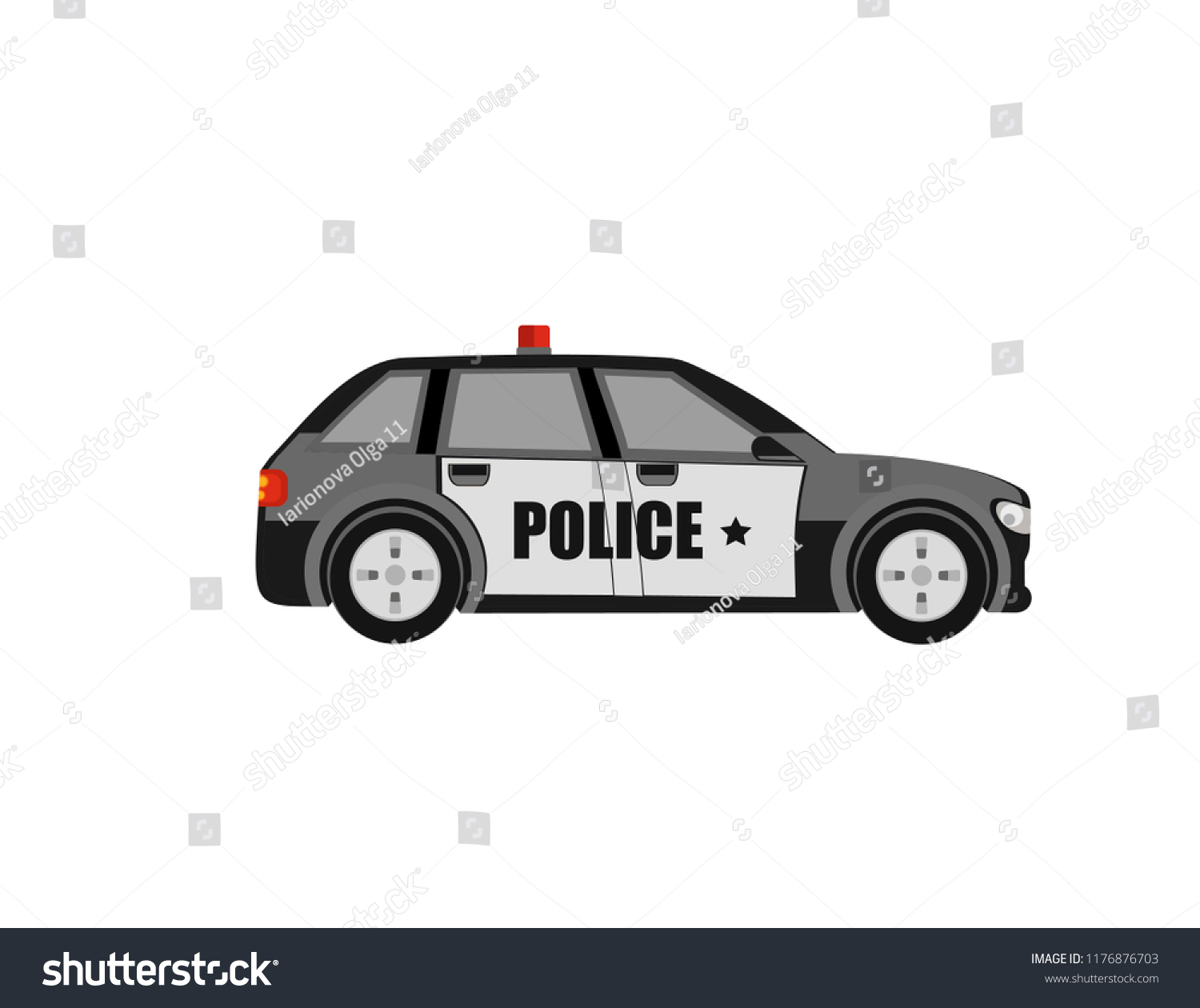 Police Car On White Background Stock Vector (Royalty Free) 1176876703