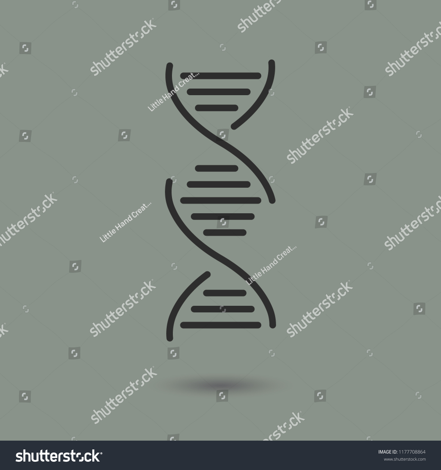 Dna Genetics Vector Icon Shadow Stock Vector (Royalty Free) 1177708864 ...