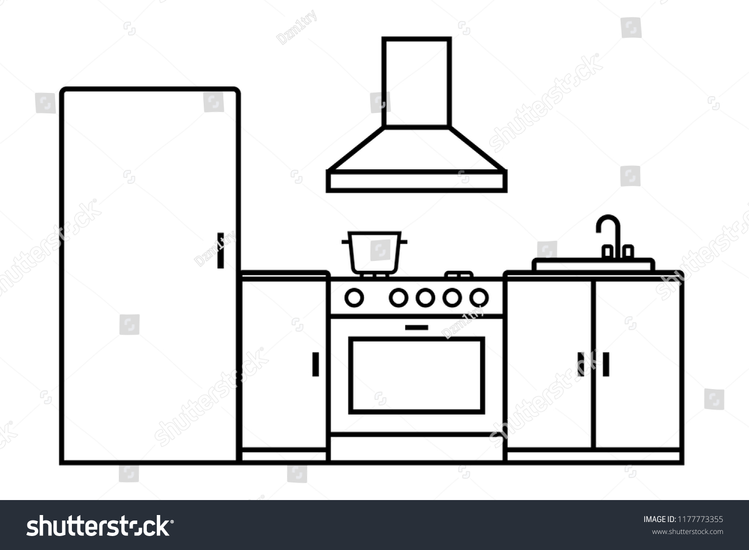 kitchen-room-outline-icon-clipart-image