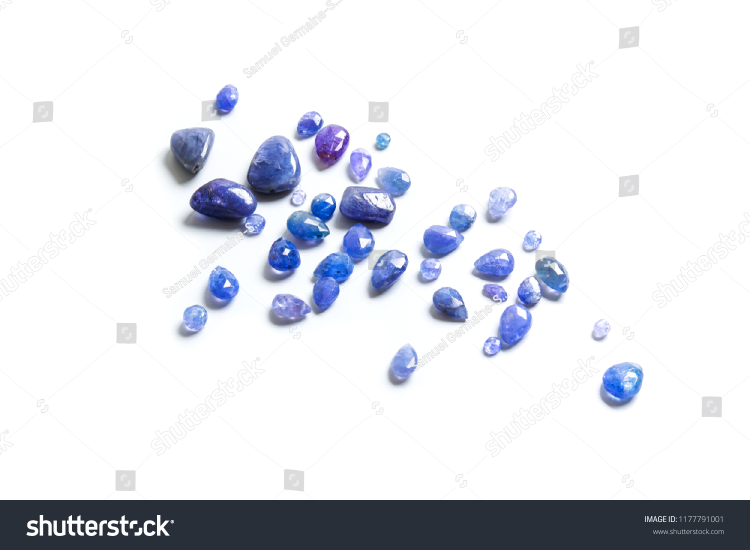 Tanzanite On White Background Stock Photo 1177791001 | Shutterstock